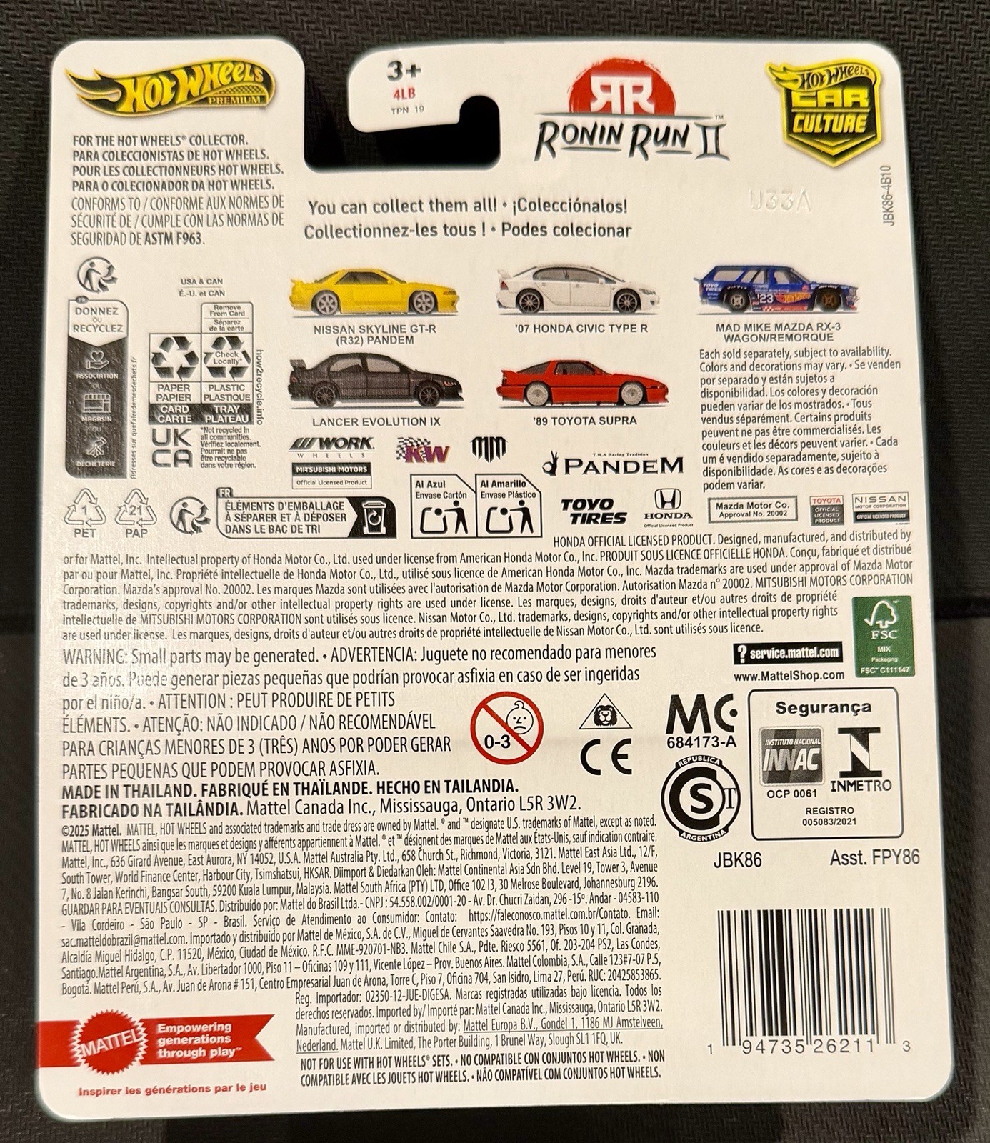 Hot Wheels Ronin Run 2 Lancer Evolution IX CUSTOM Wheel & Tire Real Riders