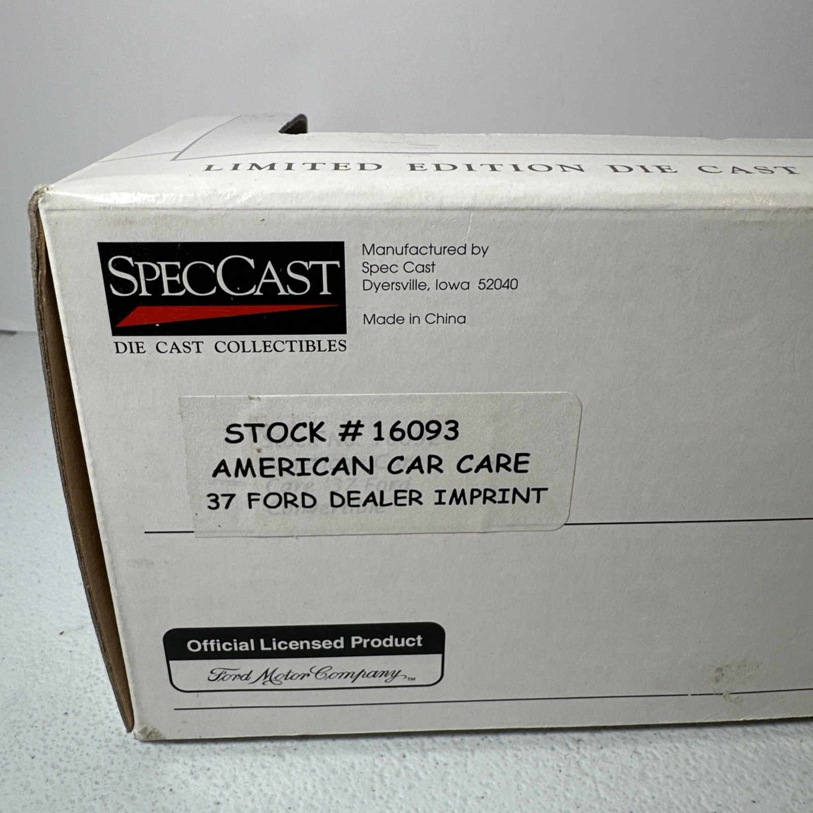 SpecCast 1937 Ford Convertible American Car Care Diecast #16093 New In Box