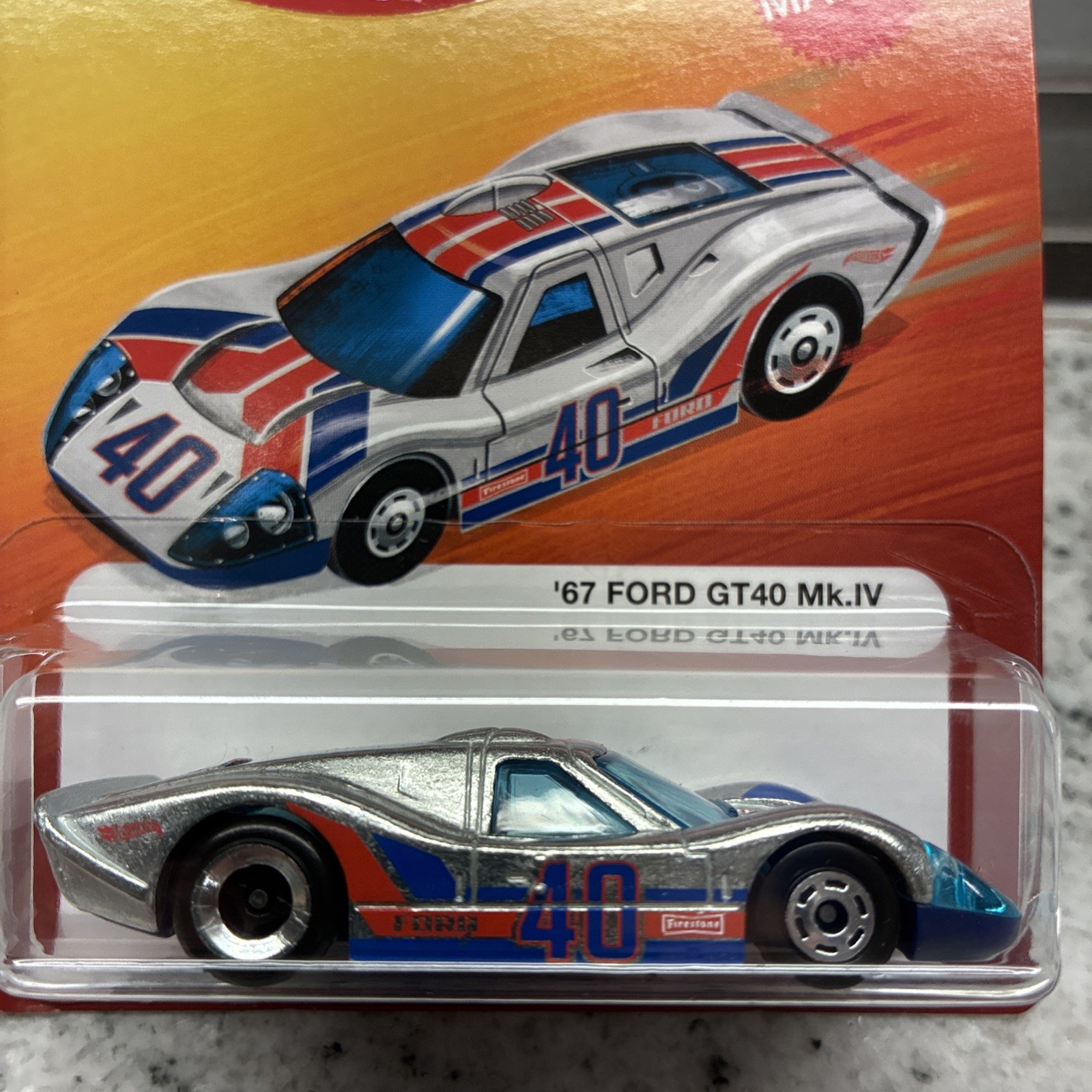 🔥🛞HOT WHEELS *WHEEL ERROR* The Hot Ones ’67 FORD GT40 Mk.IV Silver 6/8 Mk IV