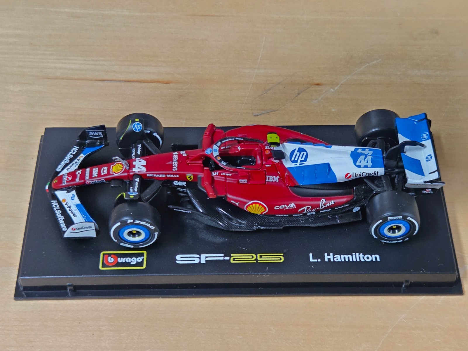 2025 #44 Lewis Hamilton Scuderia Ferrari SF25 Miami GP 1/43 Bburago Formula 1 F1