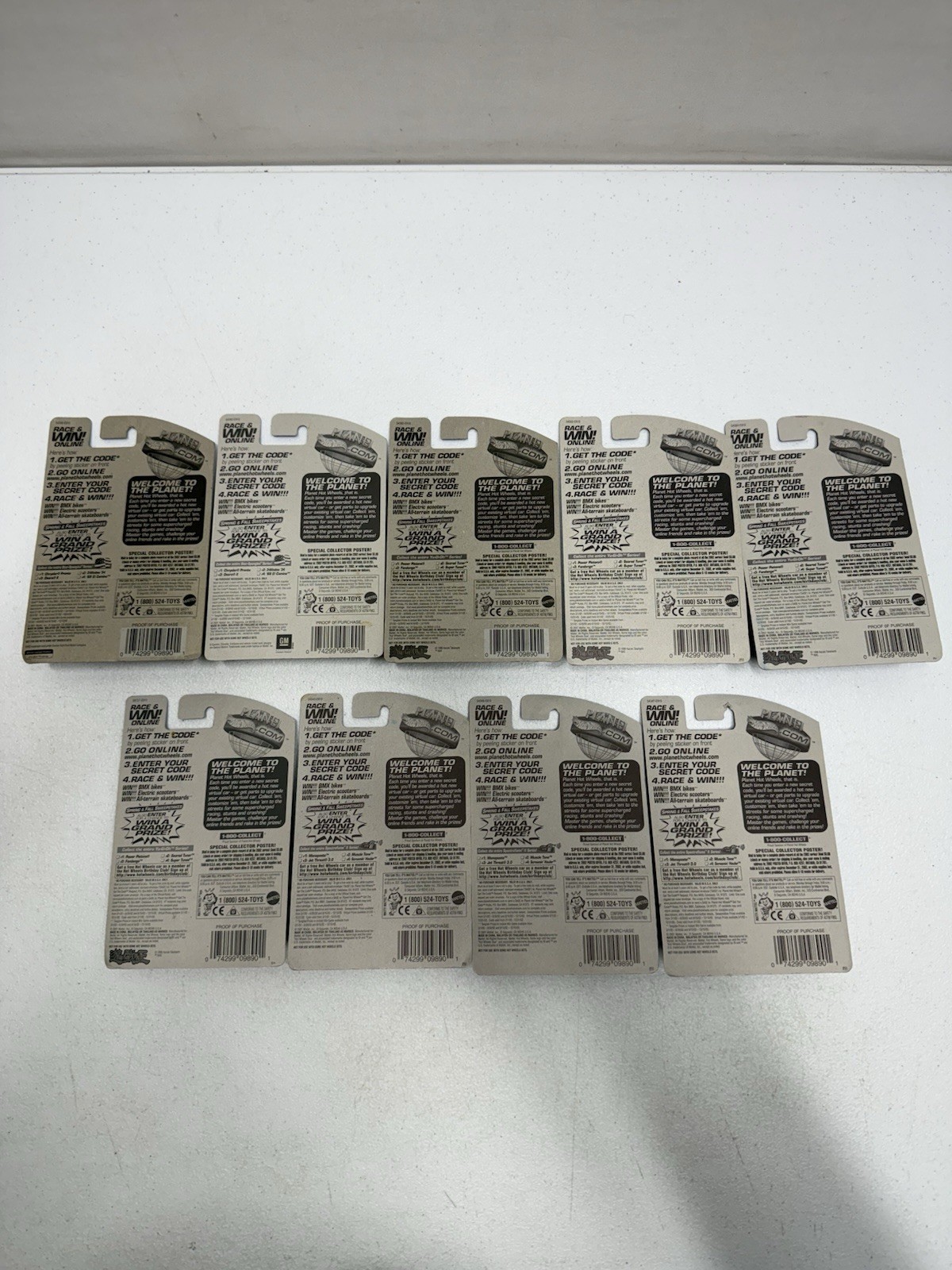 2002 Hot Wheels Die Cast Cars -Various- Vintage Lot Of 9 New In Original Cards