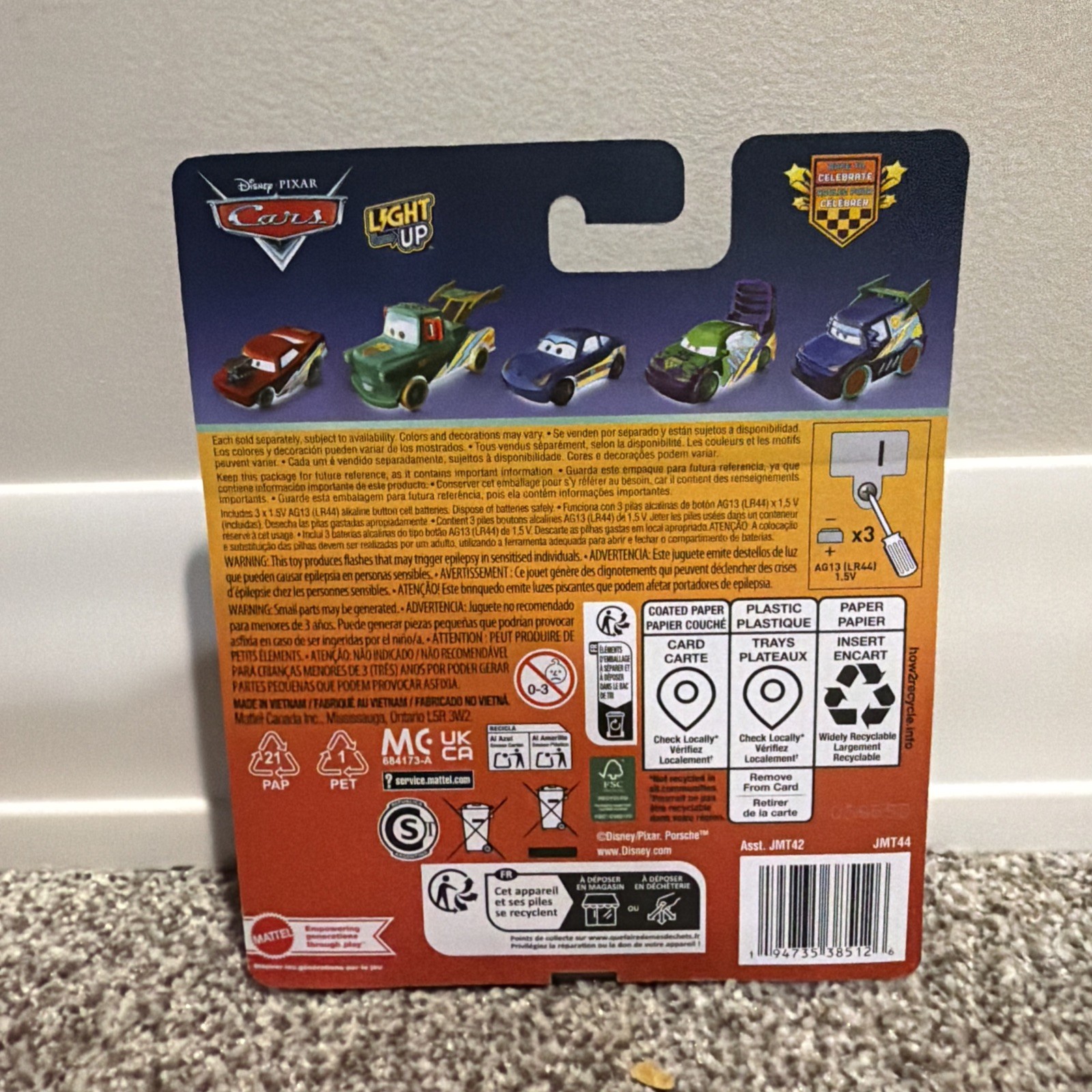 2026 Disney Pixar Cars Light-Up Complete Set of 6 McQueen, Mater, Sally And More