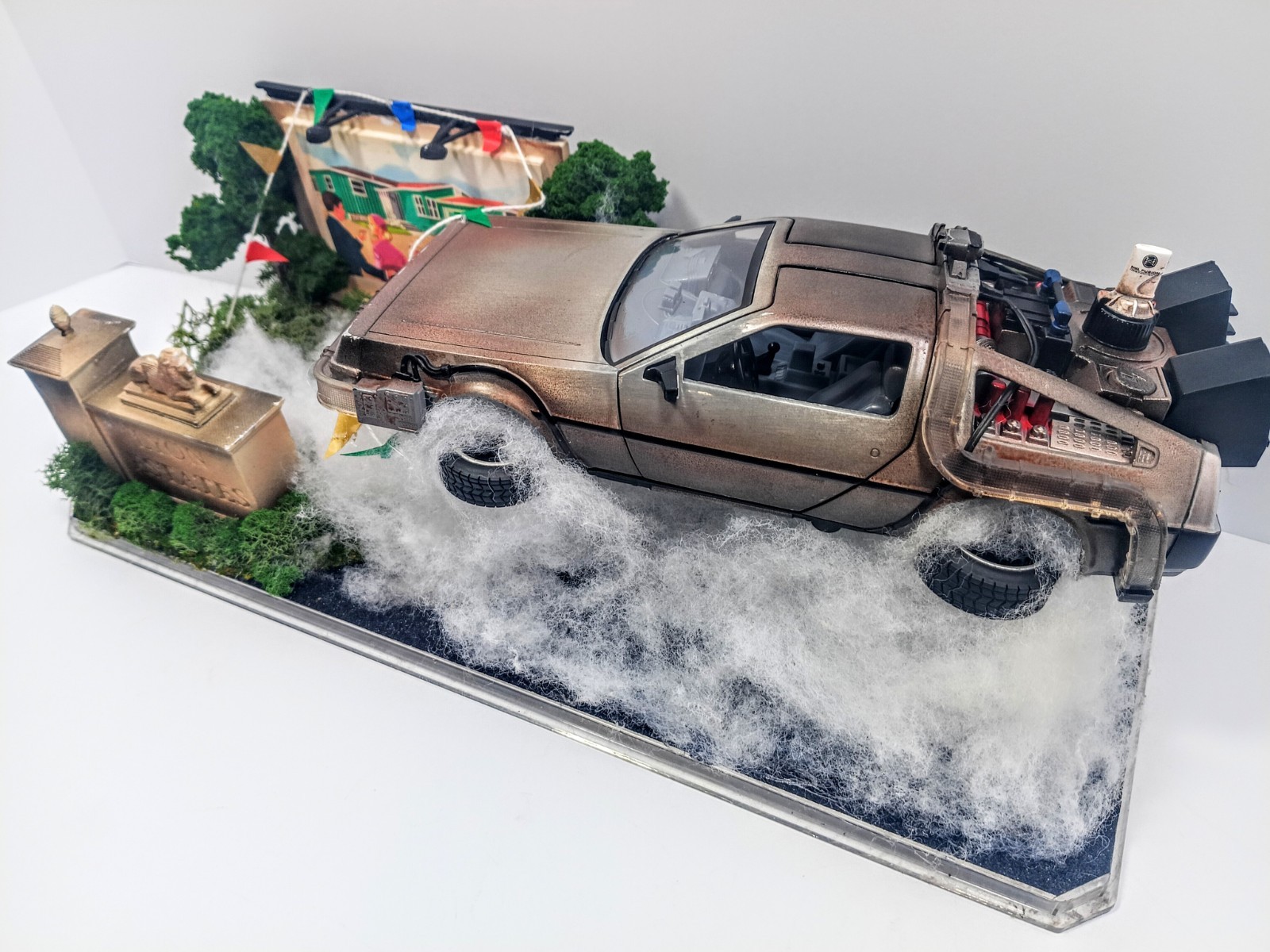 Back To The Future Diecast DeLorean 1:24 Scale Custom Diorama Display