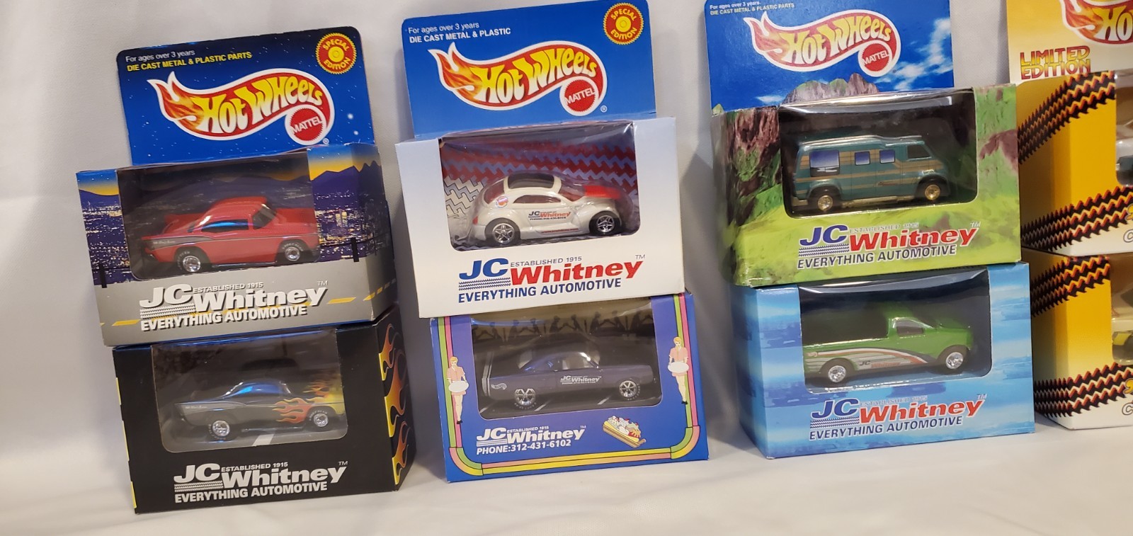 (15) 96-2000 HOT WHEELS JC WHITNEY LIMITED EDITIONS NMIB RARE/VTG/RARE NICE SET