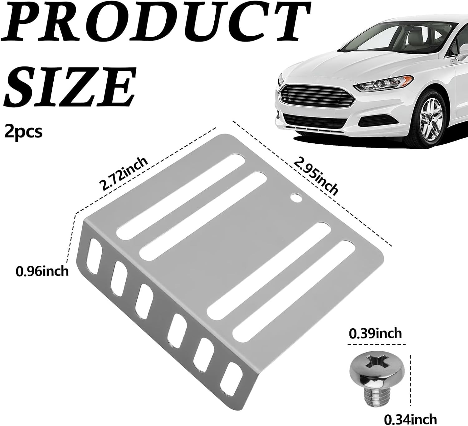 2PCS Car with Screws,Car Double DIN Kit Mounting Brackets for Audio Fixing,Pr…
