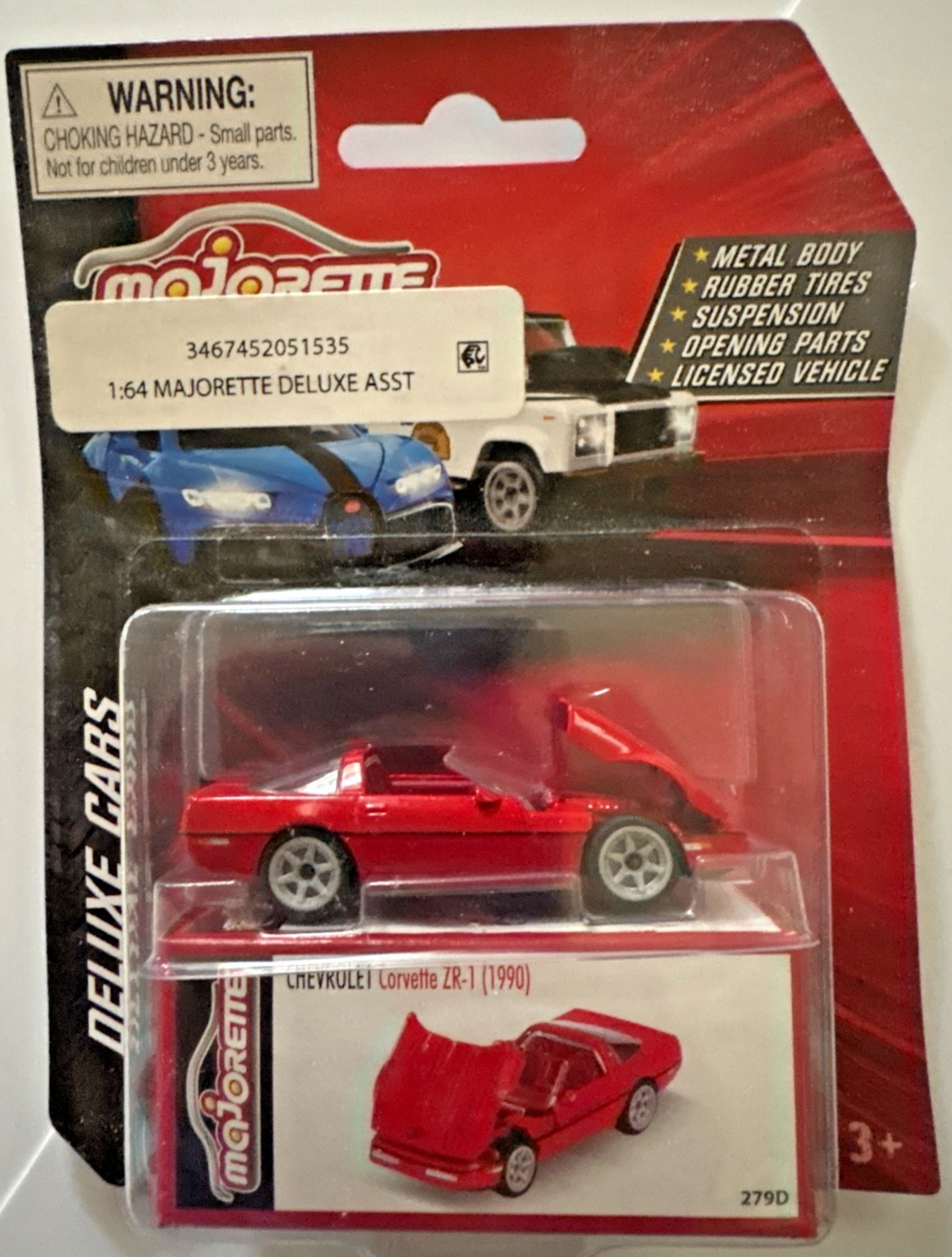 Majorette CHEVY CORVETTE ZR1 King of the Hill red approx 1:64 sealed new