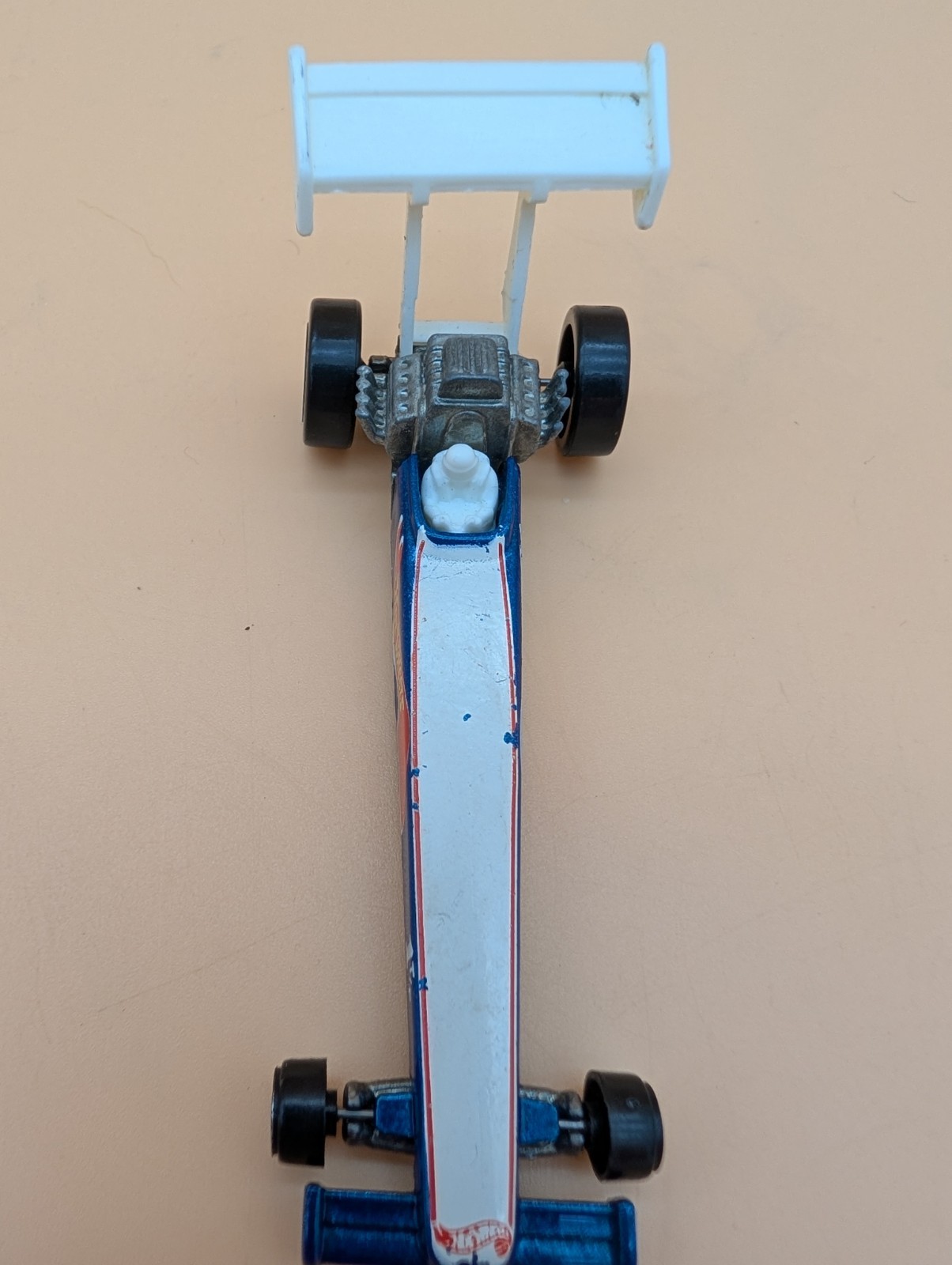 Hot Wheels Blue Race Team Dragster 1T/F w/5 Spoke Wheels Blue 1992 Malaysia