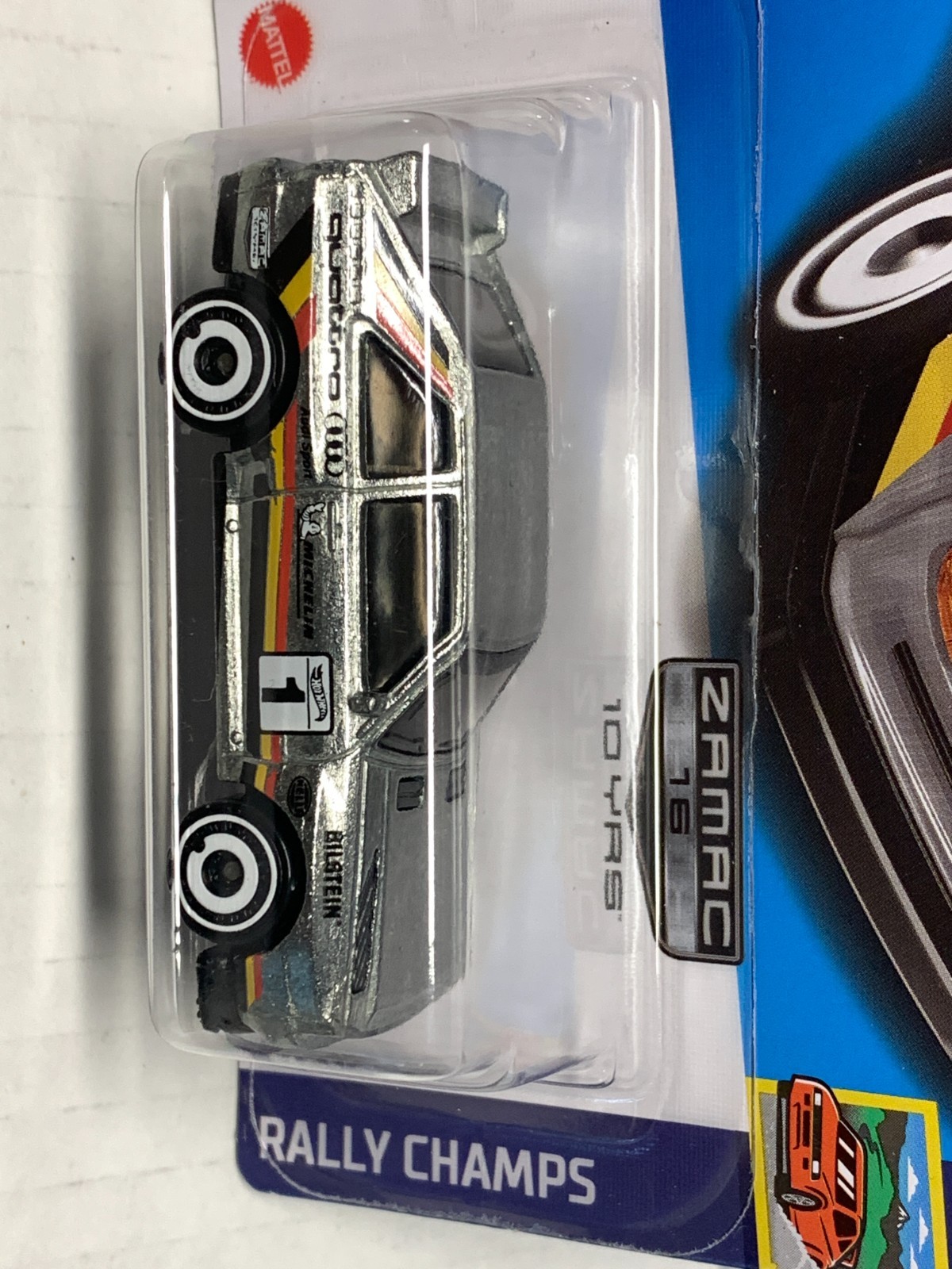 HOT WHEELS 84 AUDI SPORT QUATTRO X2. 2023 ZAMAC & BLUE. ON CARD
