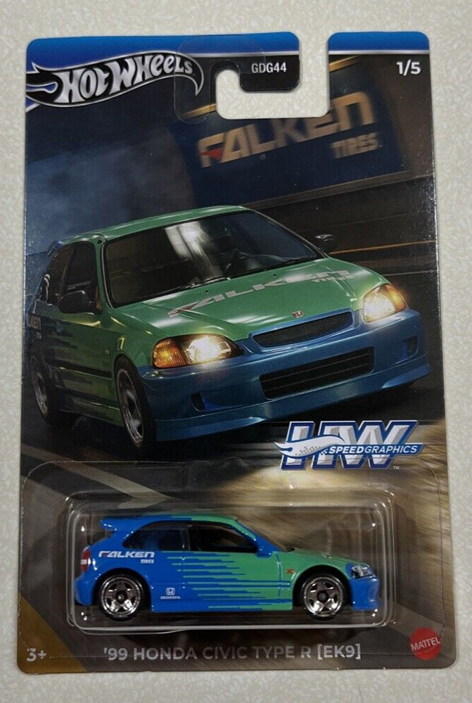 NEW 2024 Hot Wheels ‘99 Honda Civic Type R EK9 Falken Speed Graphics