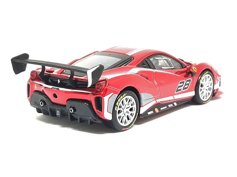 2020 FERRARI 488 CHALLENGE EVO #28 RED 1/43 DIECAST MODEL CAR BBURAGO 36309