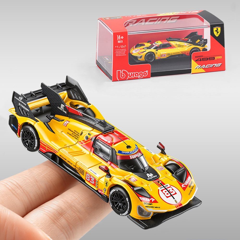 Bburago 1:64 Ferrari 499P Le Mans Winner Diecast Model Car with Display Case