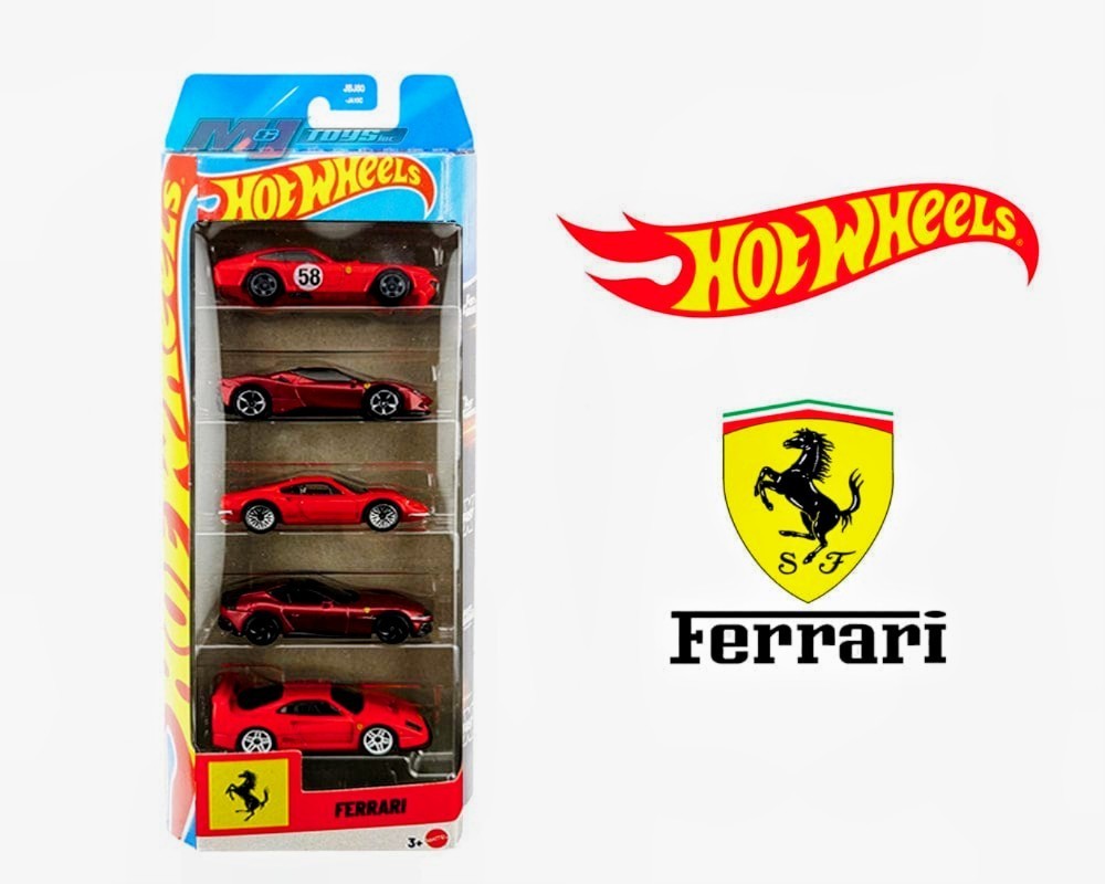 2026 Hot Wheels Ferrari 5-Pack 1:64 Basic 365, SF90, 206, F40, 12 Brand New