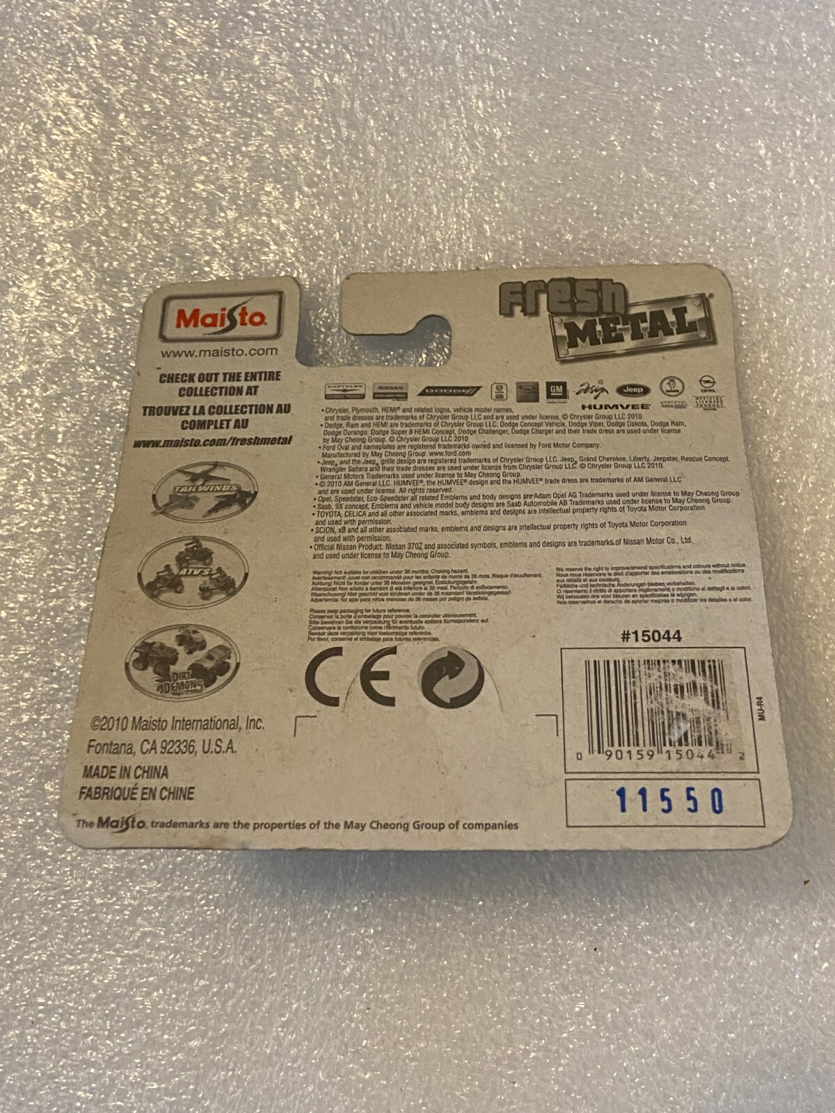 2010 Maisto Fresh Metal Silver 1:64 Diecast Car 15044