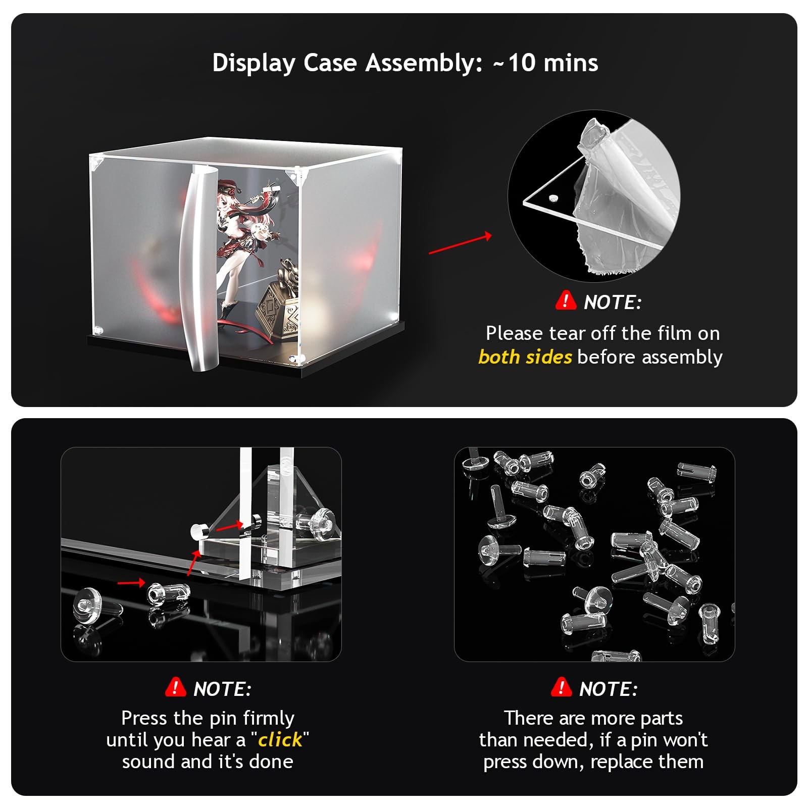 Acrylic Display Case for Collectibles Assemble Clear