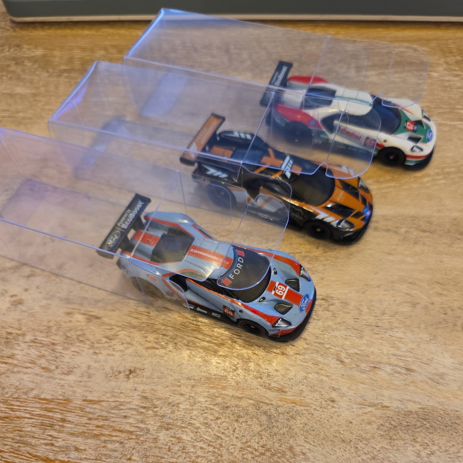 (3) Hot Wheels 2016 Ford GT Forza Race – Castrol – Ecoboost – Premium – Mint –