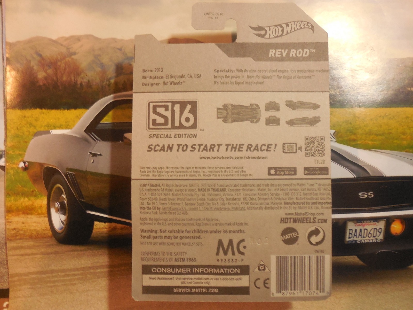 Hot Wheels 2015 S16 Special Edition REV ROD TURBINE MAIL IN EUROPE ONLY FREE SHP
