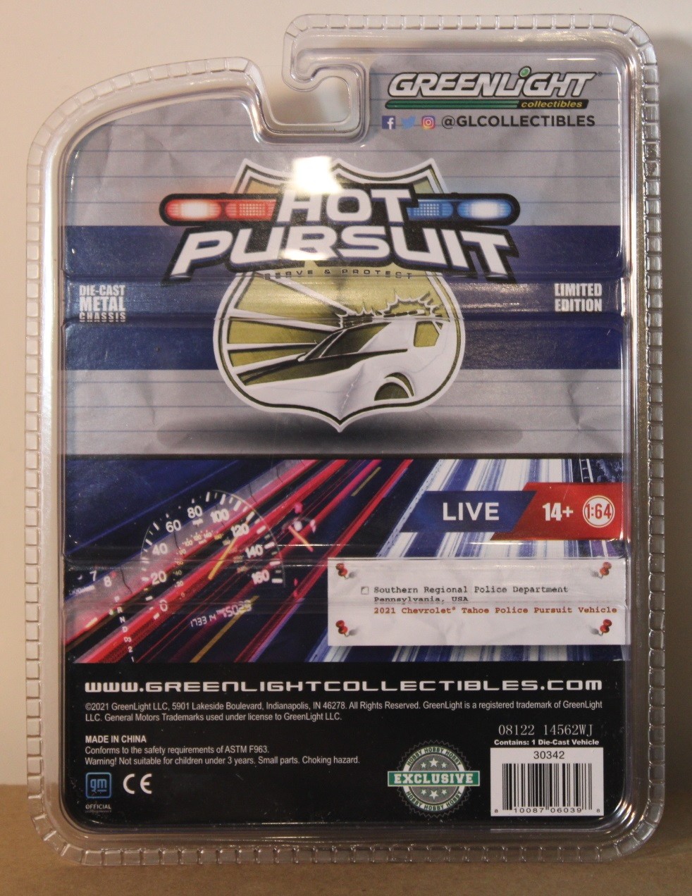 Chevrolet Tahoe Police Pursuit Vehicle 1:64 Southern Regional Greenlight 30342