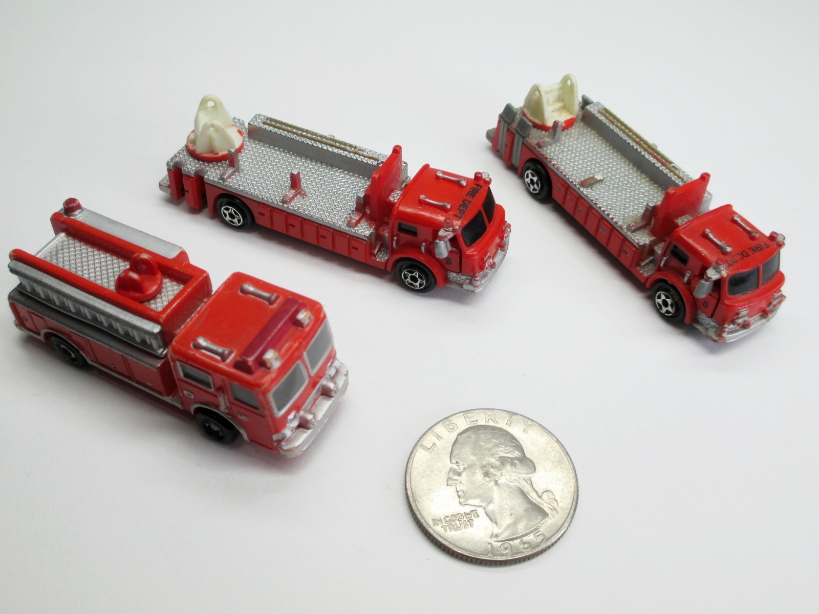 Micro Machines Fire Engine Trucks N Scale Pumper Red Emergency Vehicles Lot