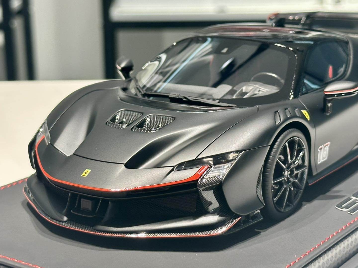 Ferrari SF90 XX Stradale Race #16 Matt Black in 1:18 scale by BBR