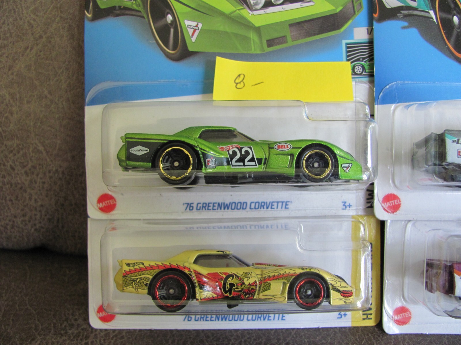 HOT WHEELS Set of 4 – 1976 Greenwood Chevy Corvettes NEW Nice