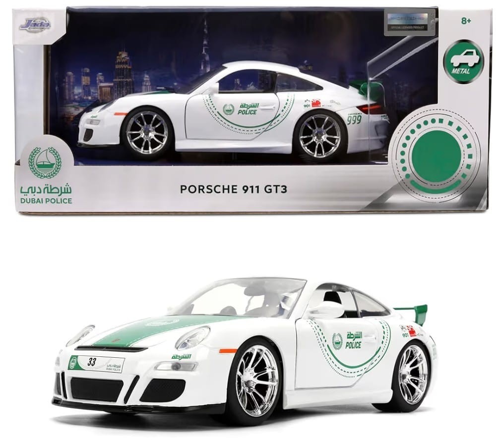 Jada Dubai Police Official Licensed Porsche 911 GT3 1:24 Diecast Model Car NIB