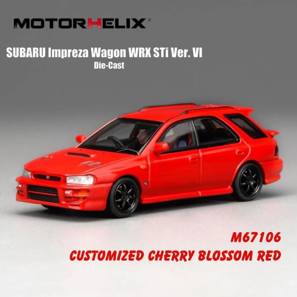 Motorhelix 1/64 Subaru Impreza Wagon WRX STI Ver. VI Cherry Blossom Red