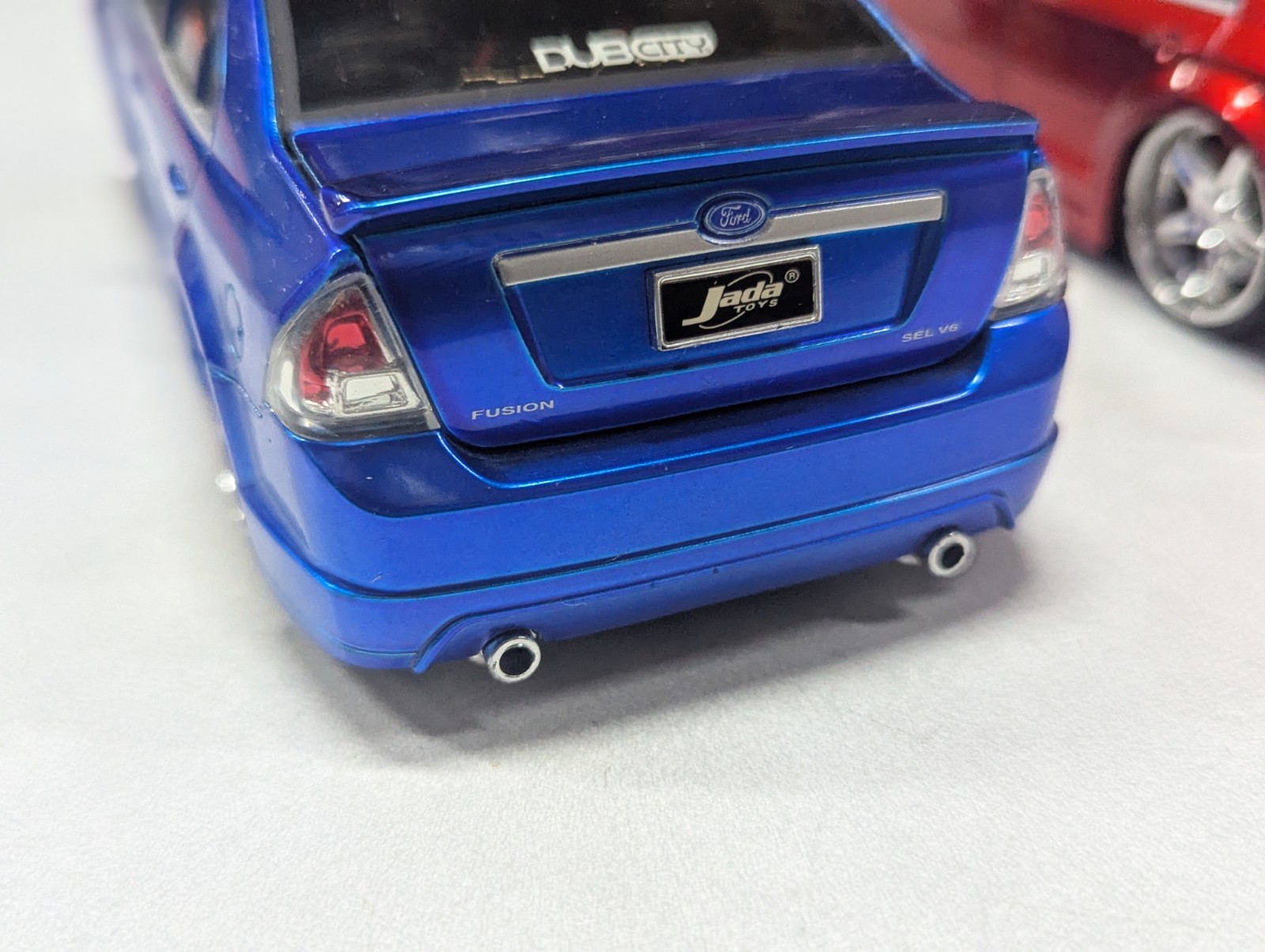 JADA DUB CITY 2006 FORD FUSION BLUE & RED 1:24 DIECAST MODEL USED Scuffs NO BOX