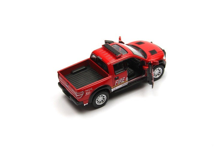 5″ Kinsmart 2013 Ford F-150 SVT Raptor SuperCrew Fire Rescue Diecast Model 1:46