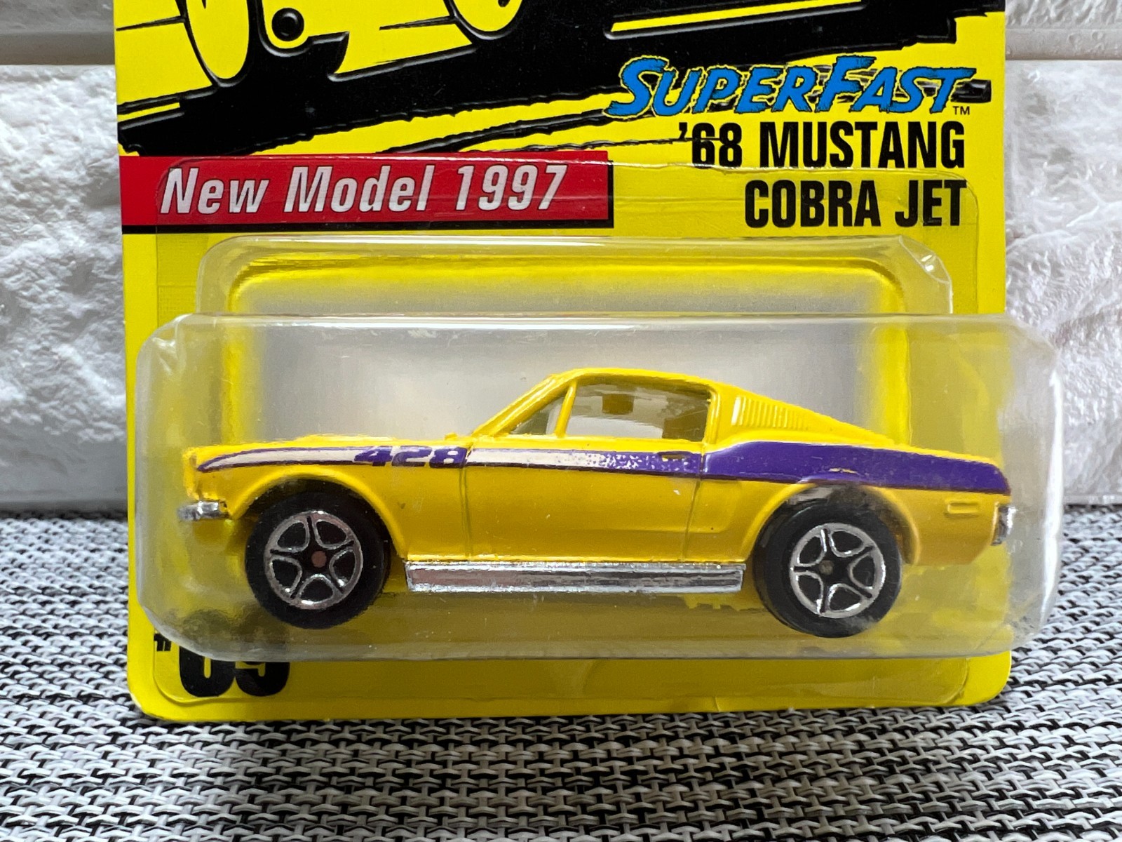 Matchbox Super Fast ’68 Mustang Cobra Jet #69 of 75 Vehicles 1997 Yellow