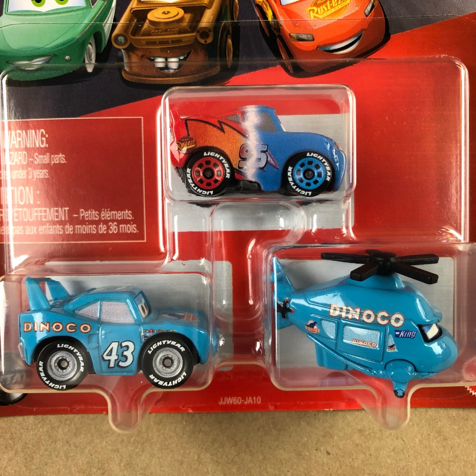 Disney Pixar Cars Mini Racers 3 Pack Transforming Lightning Rotor Turbosky King