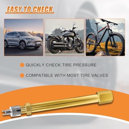 YoRise 2PCS 6 Inch 150 mm Dual Valve Stem Extension, Universal Copper Car 6IN