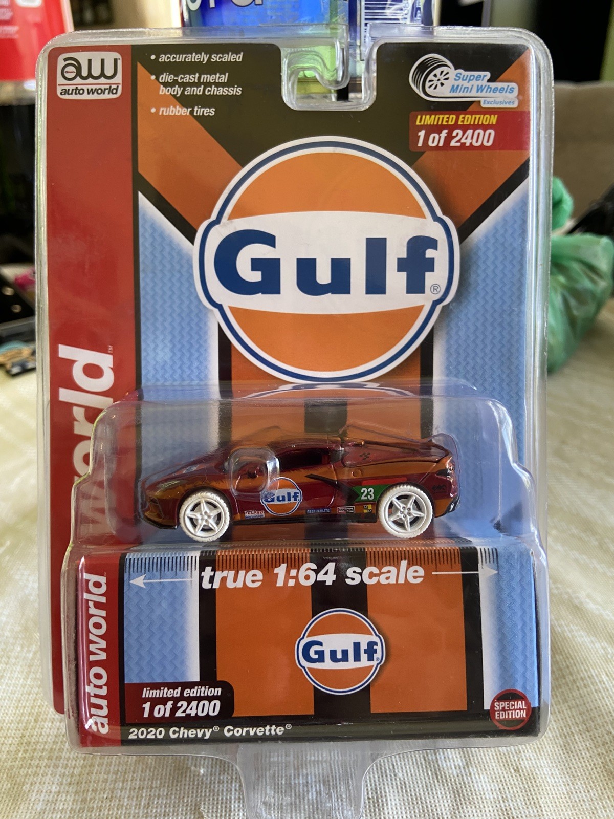 Chase Auto World 2020 Chevy Corvette Gulf Ultra Red Súper Mini Wheels Exclusives