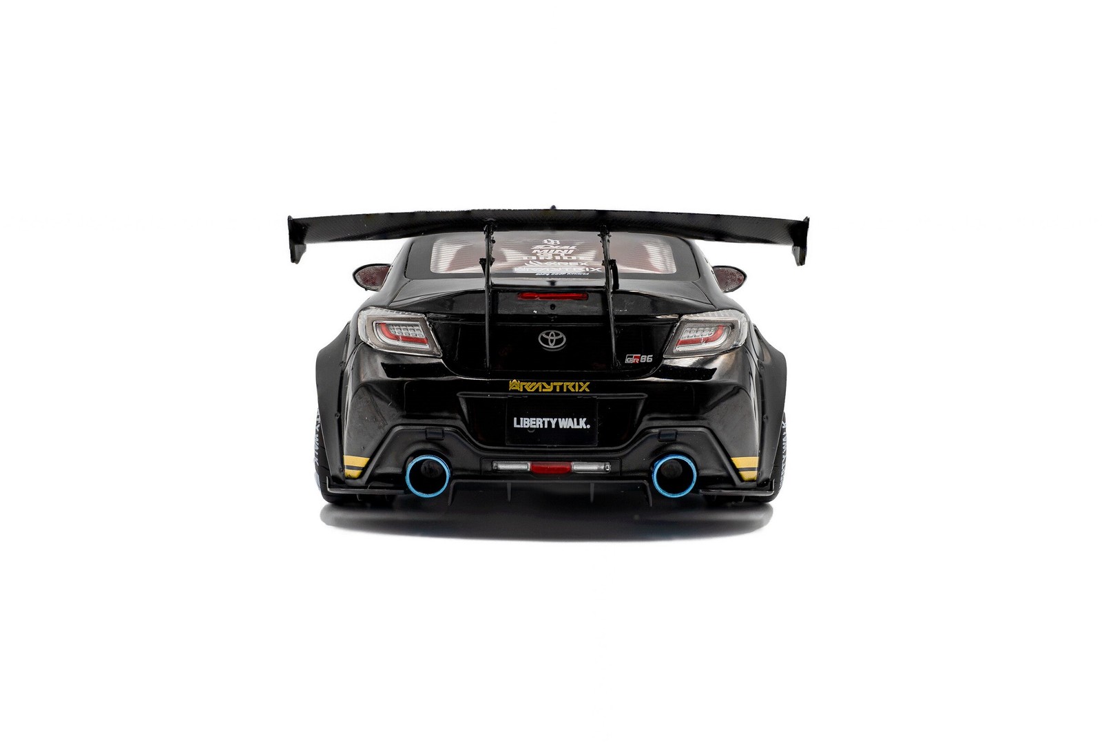 2024 Toyota GR86 Liberty Walk Body Kit Black and Gold Diecast 1:18 Scale Model –