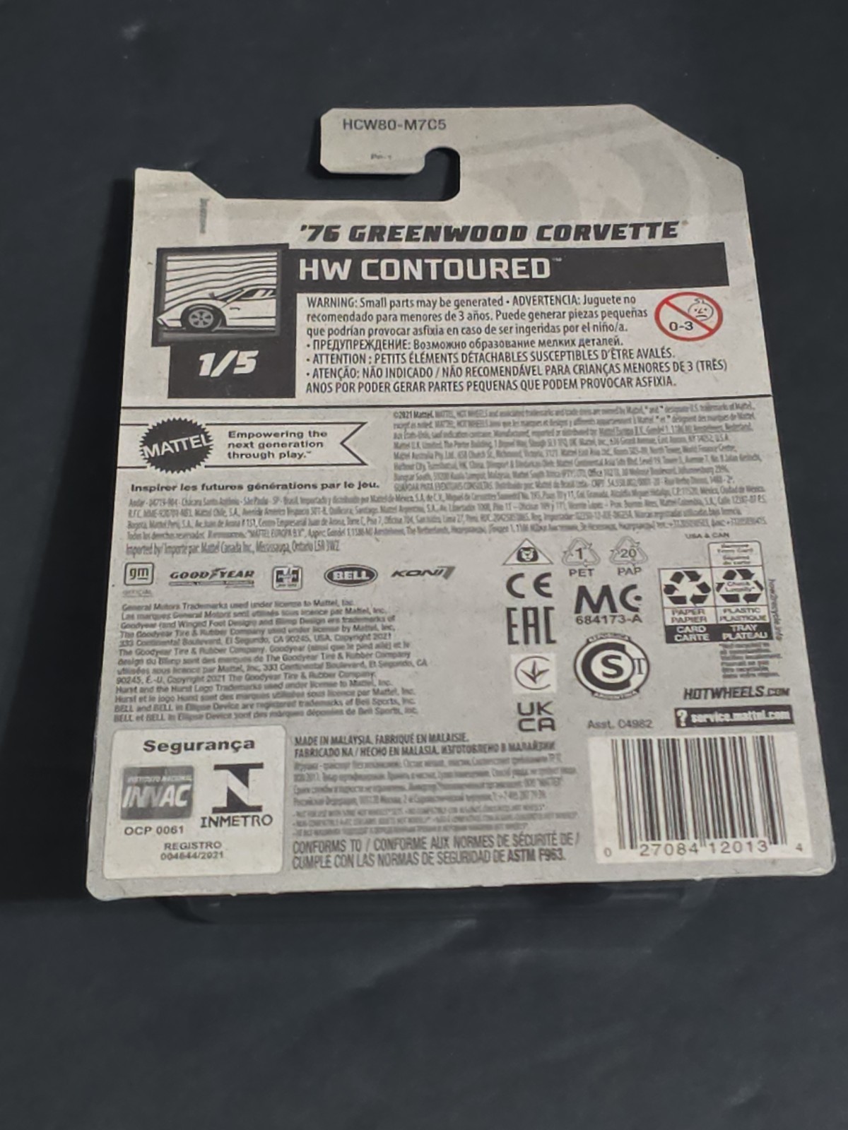 Hot Wheels Contoured #21 Green ’76 Greenwood Corvette 2021 1/5