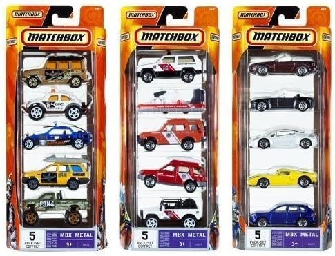 Set of 15 Toy Cars and Trucks with 3 Themed 5-Packs of 1:64 Scale Die-Cast Ve…