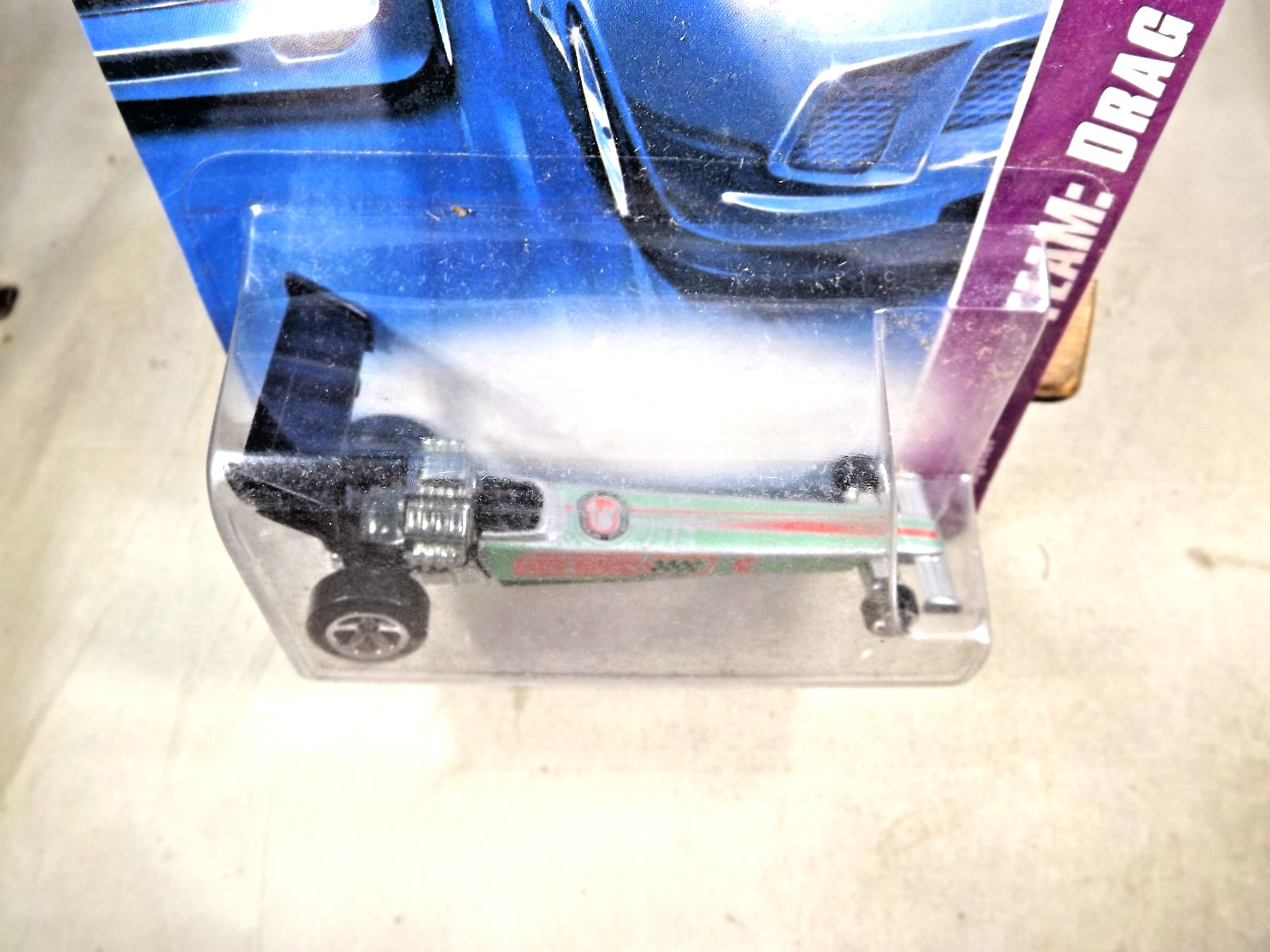 2008 Hot Wheels #159 Team: Drag Racing 3/4 DRAGSTER Gray w/Chrome 5 Spoke Wheels