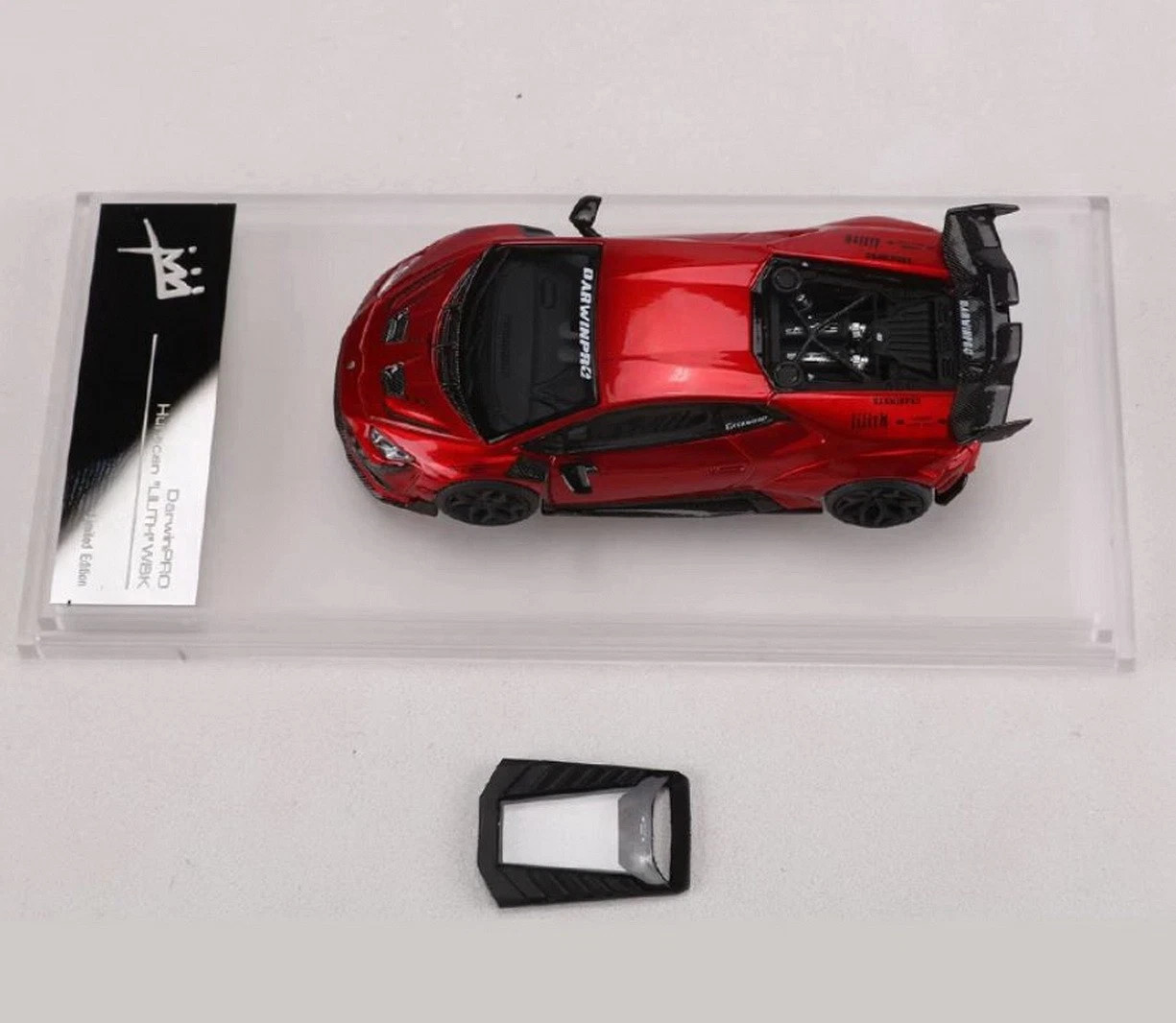 LAMBORGHINI HURACAN DARWIN PRO TRANSPARENT RED 1/64 DIECAST CAR BY KING MODEL KM