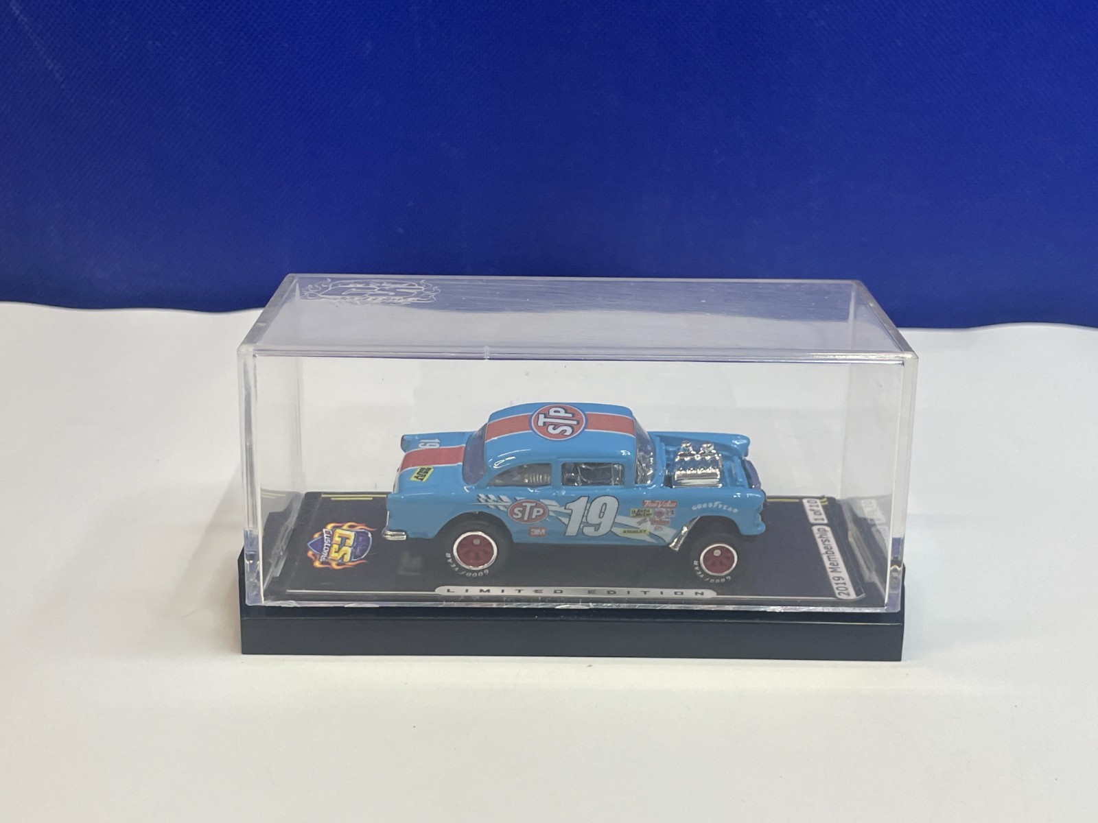 HOT WHEELS 1/64 CHRIS STANGLER CUSTOM ’55 CHEVY BEL AIR GASSER 2019 MEMBERSHIP