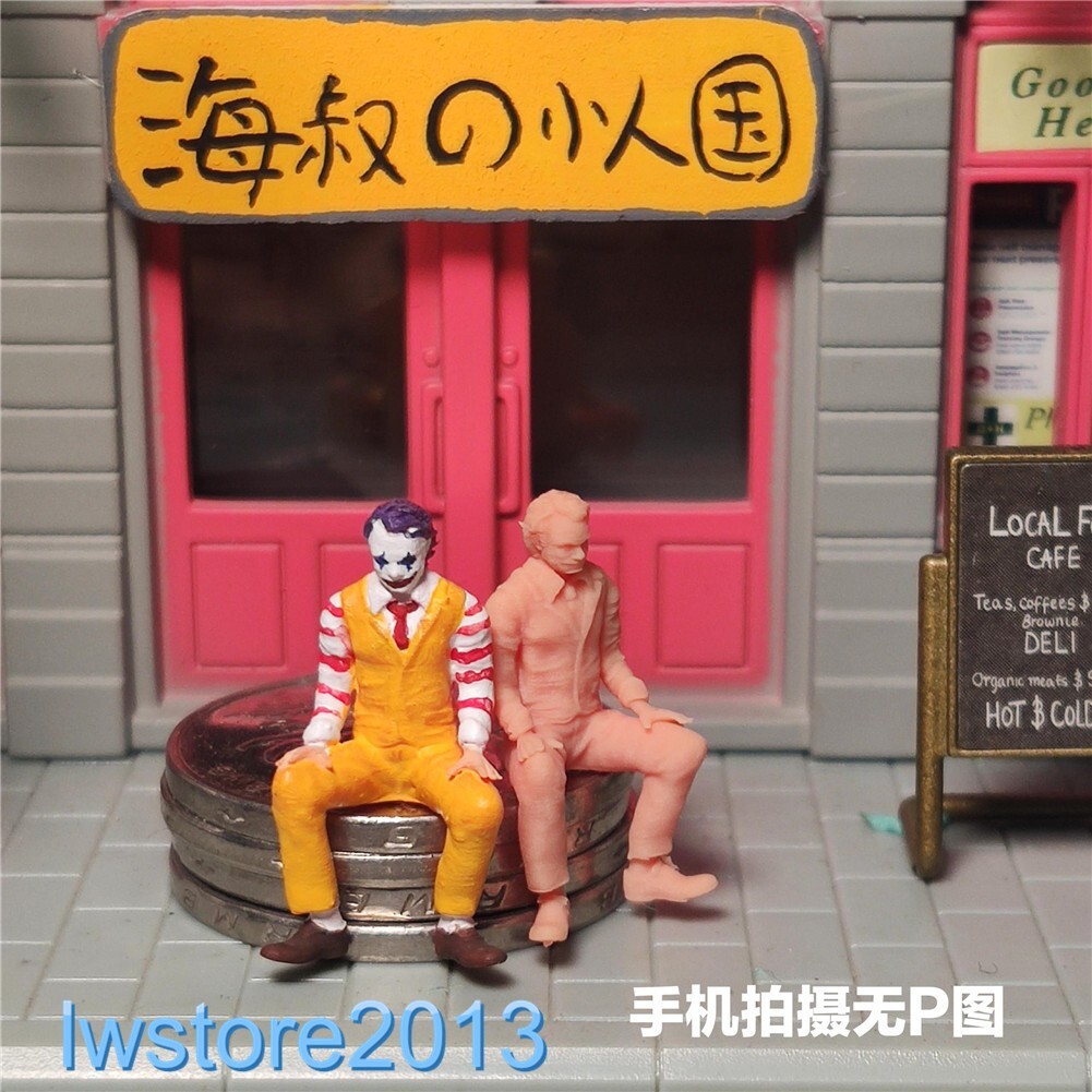 Unpainted 1/87 Clown Scene Props Miniatures Figures Model For Cars Vehicles Toys