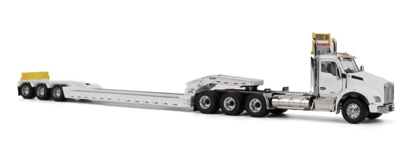 Diecast Masters 71139 Kenworth T880 SBFA White & Trail King Lowboy 1/50 Scale