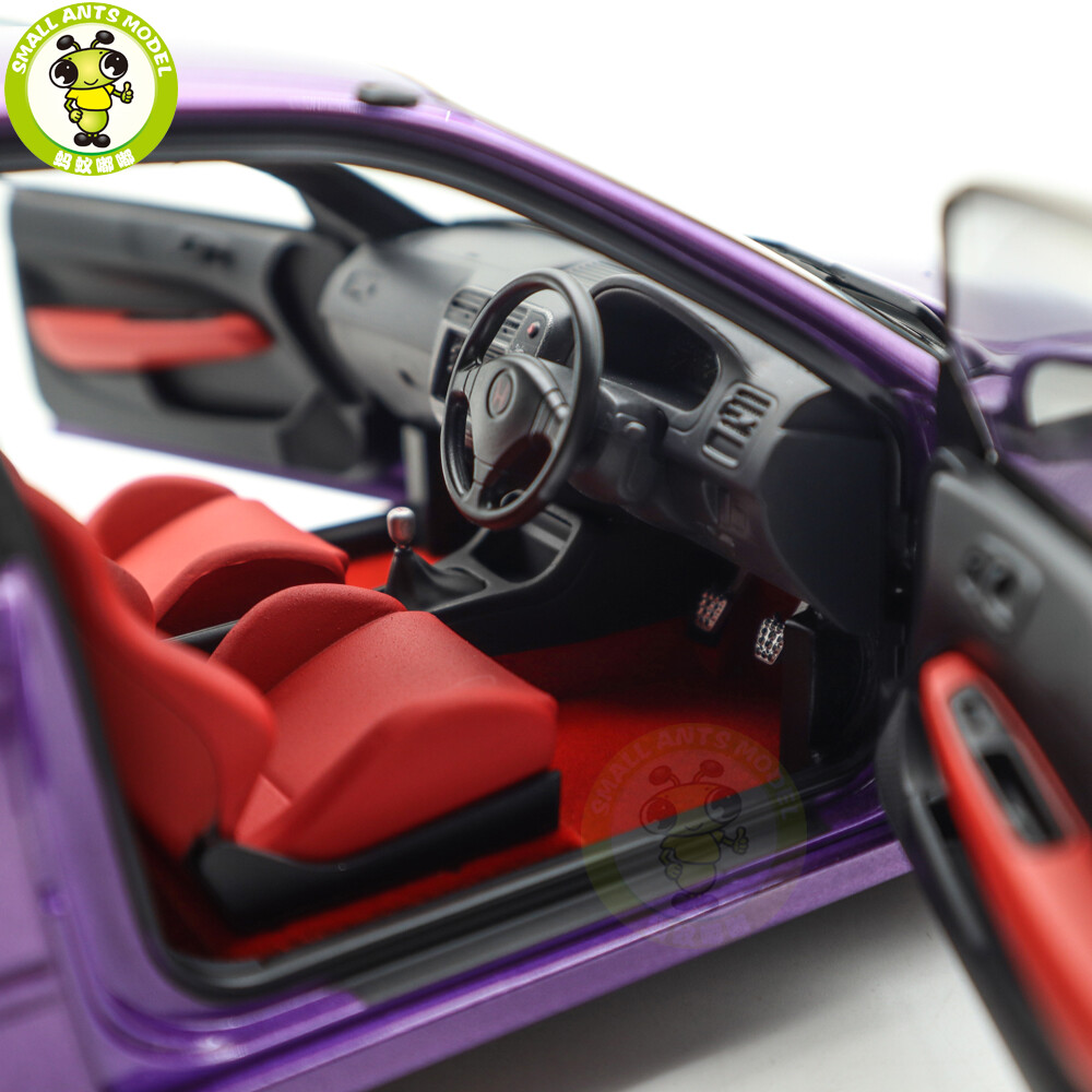 1/18 MOTORHELIX Honda CIVIC Type R EK9-120 Purple MF10 Wheels Diecast Model Car