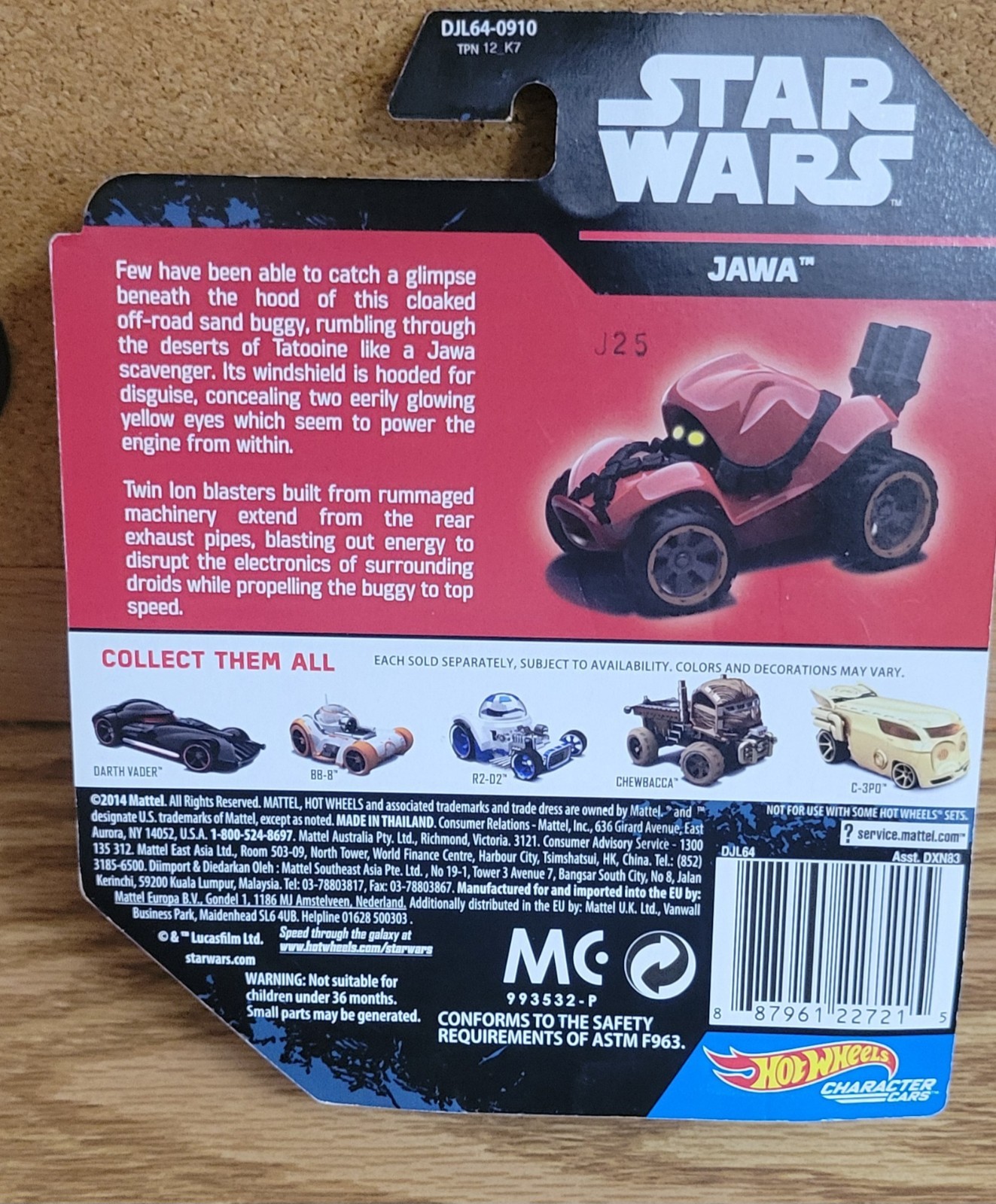 Hot Wheels Star Wars Character Cars Jawa Diecast 1:64 Unopened Box 2014