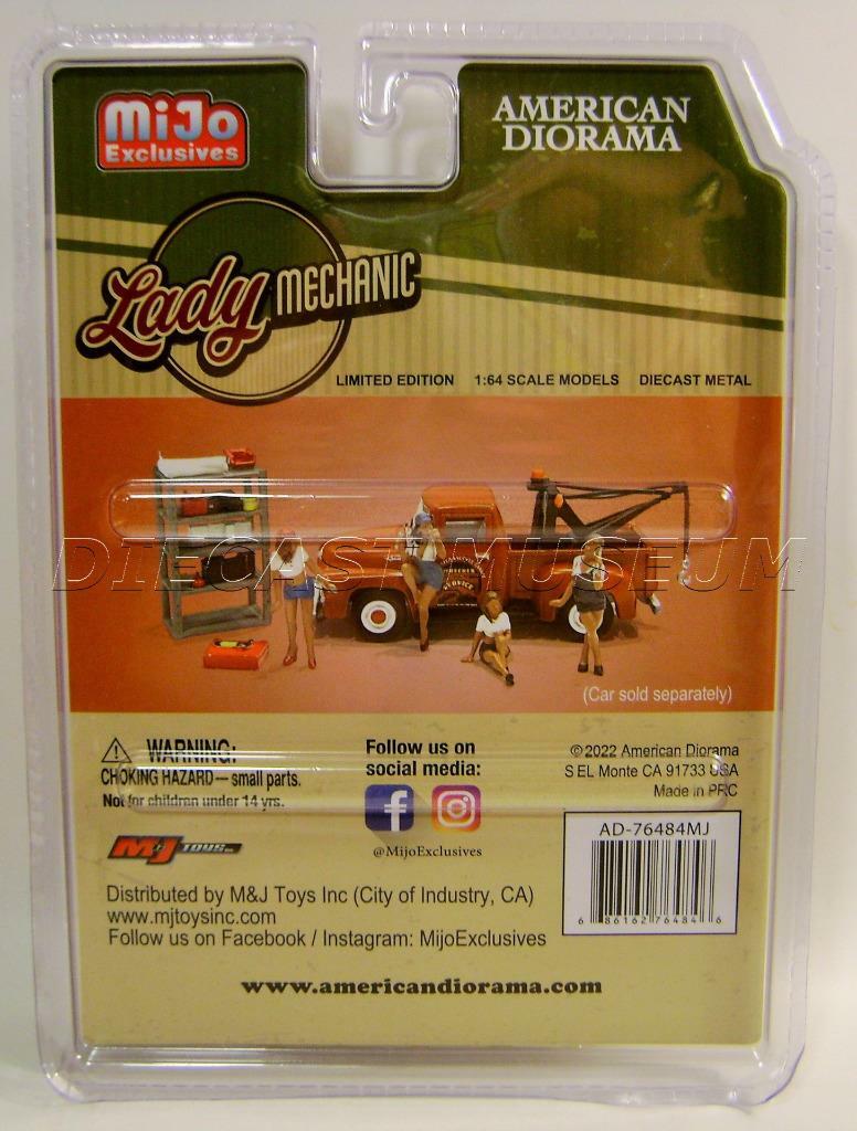 LADY MECHANIC FIGURES SET DIE CAST METAL 1:64 SCALE AMERICAN DIORAMA MIJO 2022