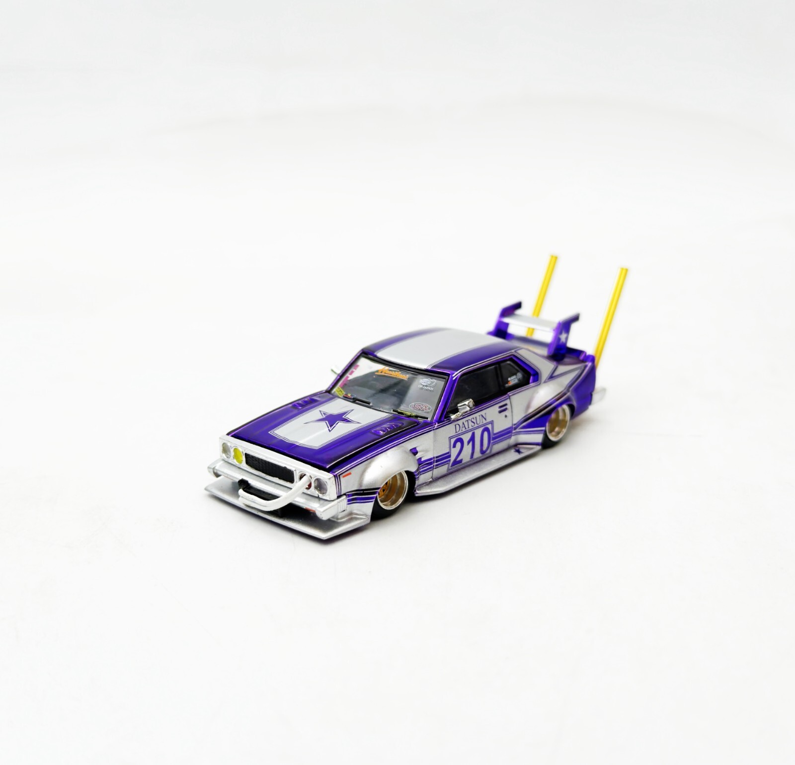 Pop Race 1:64 Nissan C210 Kaido Racer Bosozoku Style Chrome Purple PR64-107