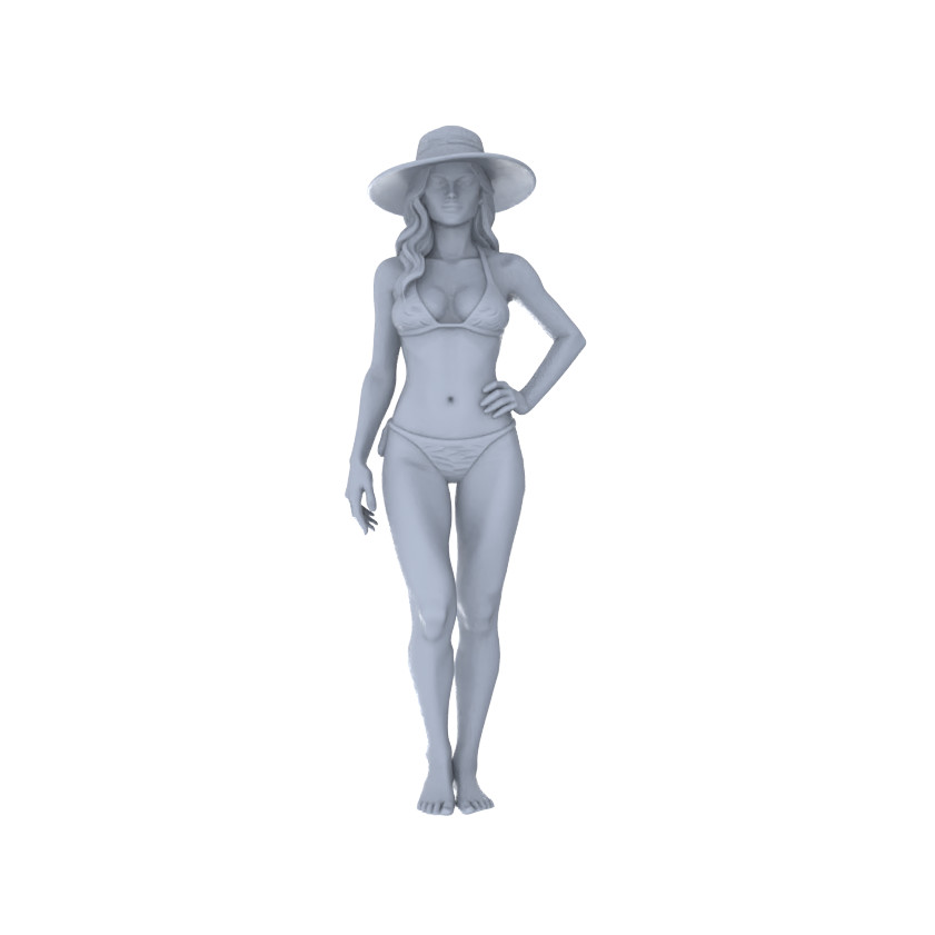MRY-SFW 1/64/87 Modern Beach Swimsuit Female HO N Scale Miniature Diorama Figure