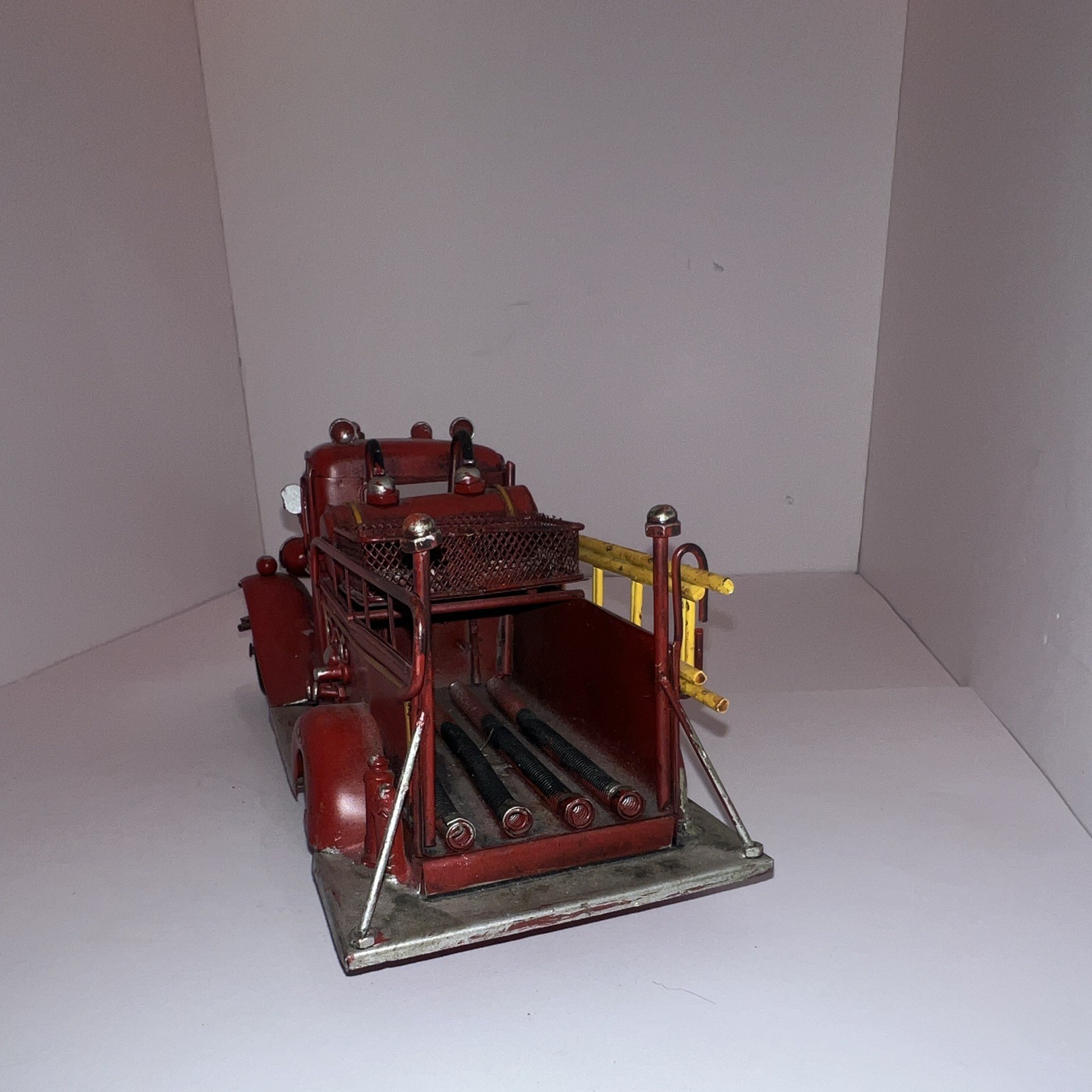 Metal Diecast Fire Truck Toy Vehicle Model – Red Yellow Silver