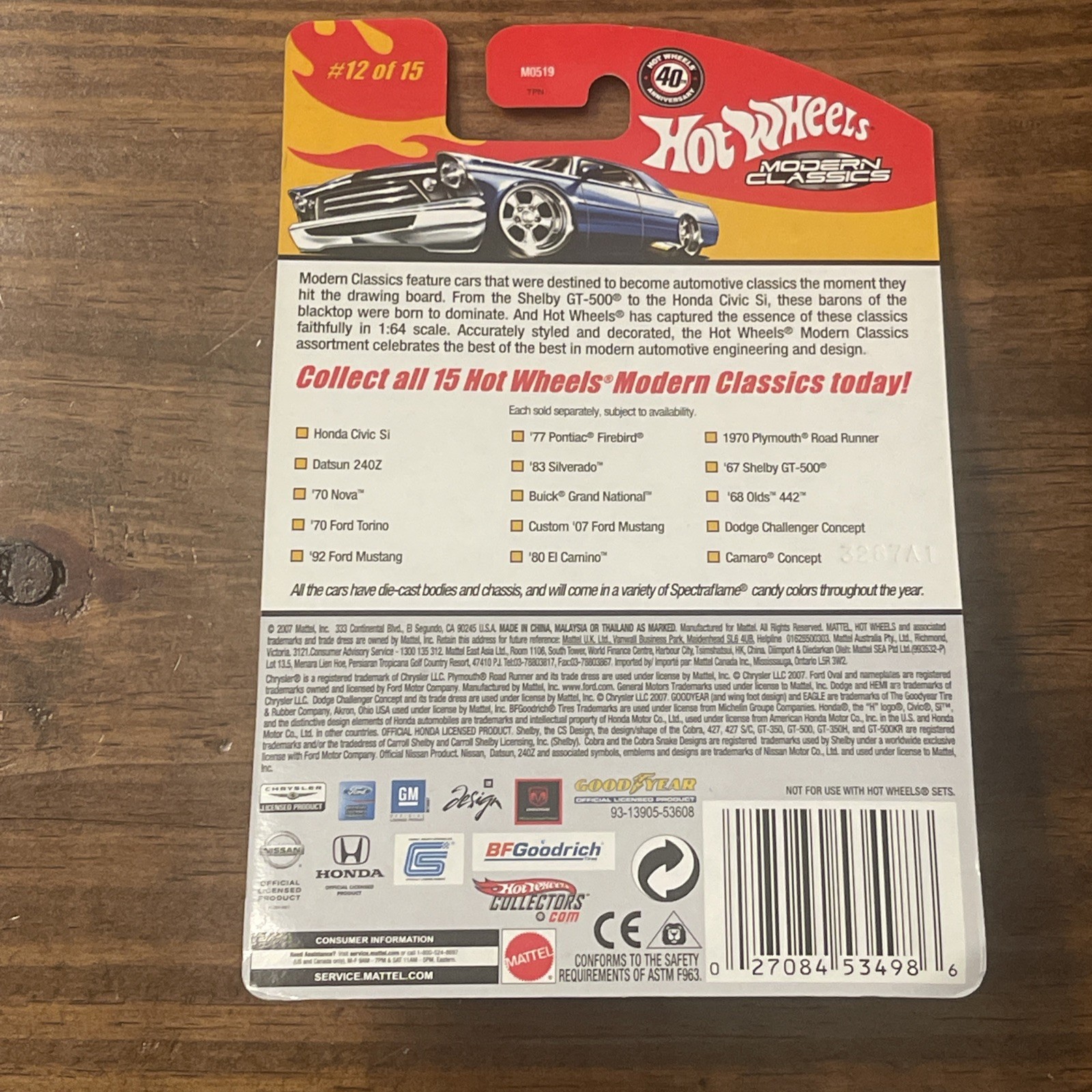 Hot Wheels Modern Classics 67 Shelby GT-500 Red Special Paint, #12/15 40th