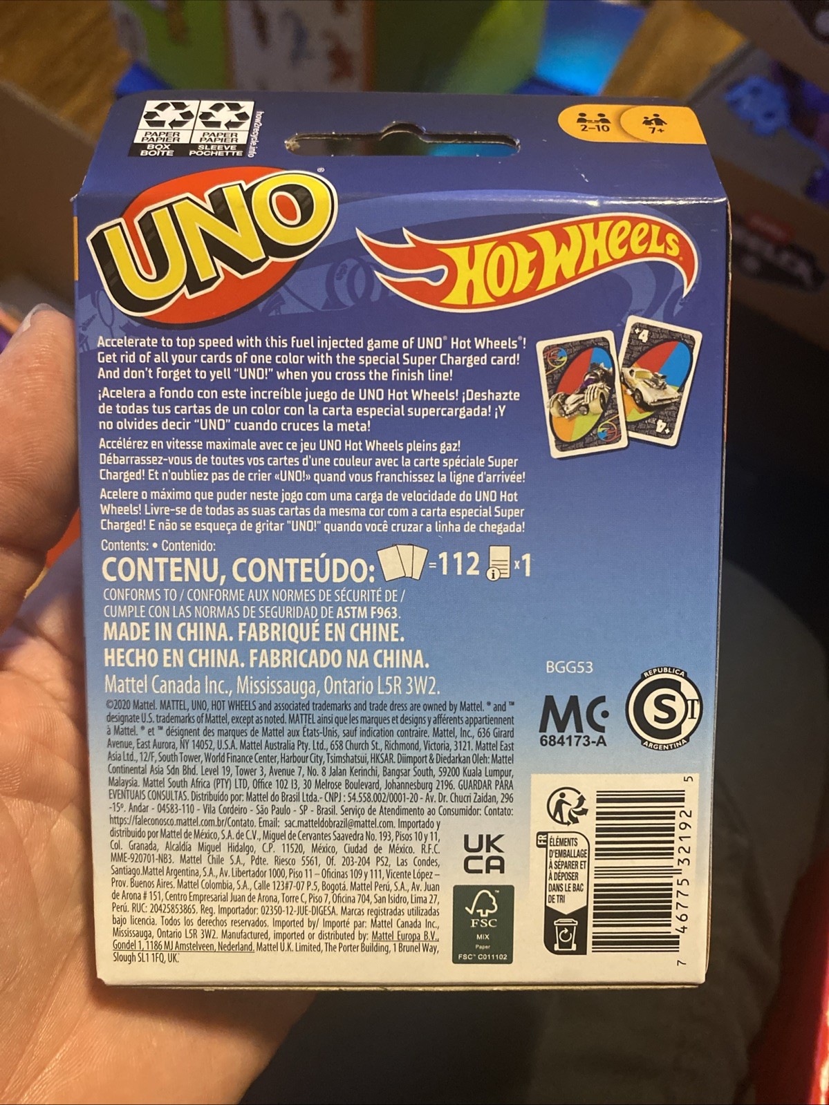 Hot Wheels UNO Matching Card Game Featuring 112 Cards Mattel