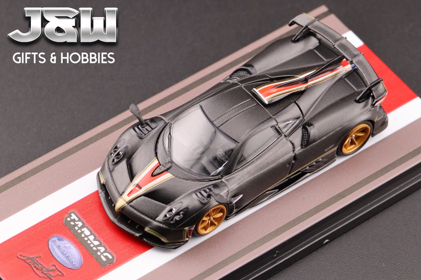 Tarmac Works Pagani Imola Limited Edition Matt Black Carbon Fiber 1/64