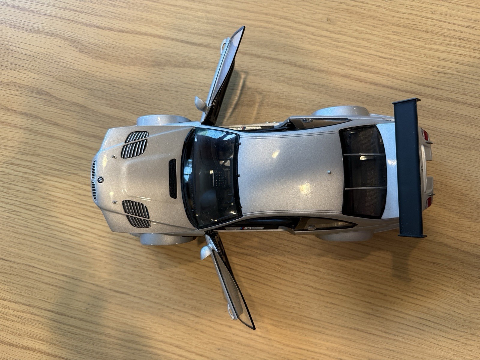 MINICHAMPS 1:18 BMW M3 GTR 2001 Silver Diecast Street, Opening Doors Hood